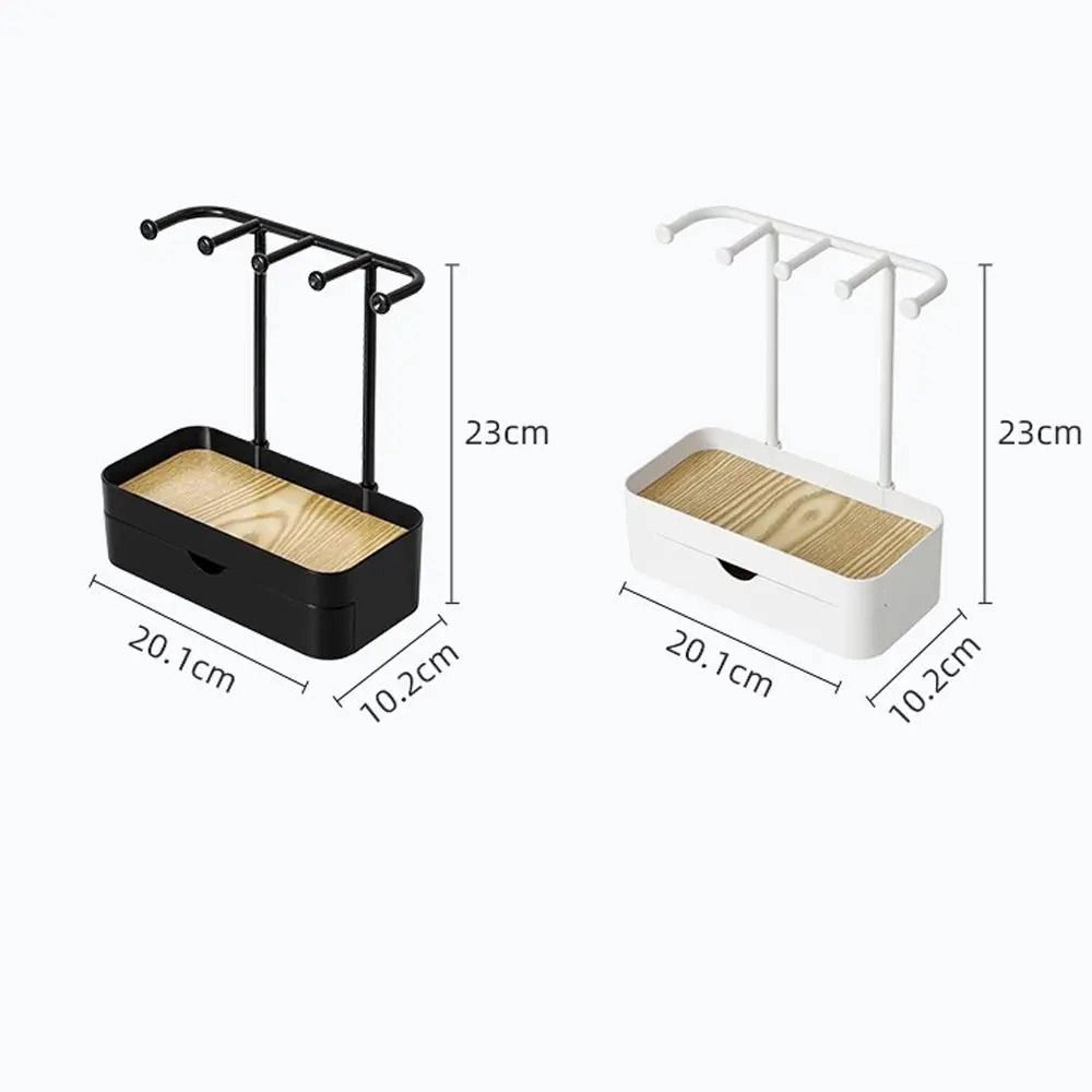 Artisan Jewelry Display Gallery  HighFidelity Desktop Storage With Integrated Drawer  Wooden Base 3
