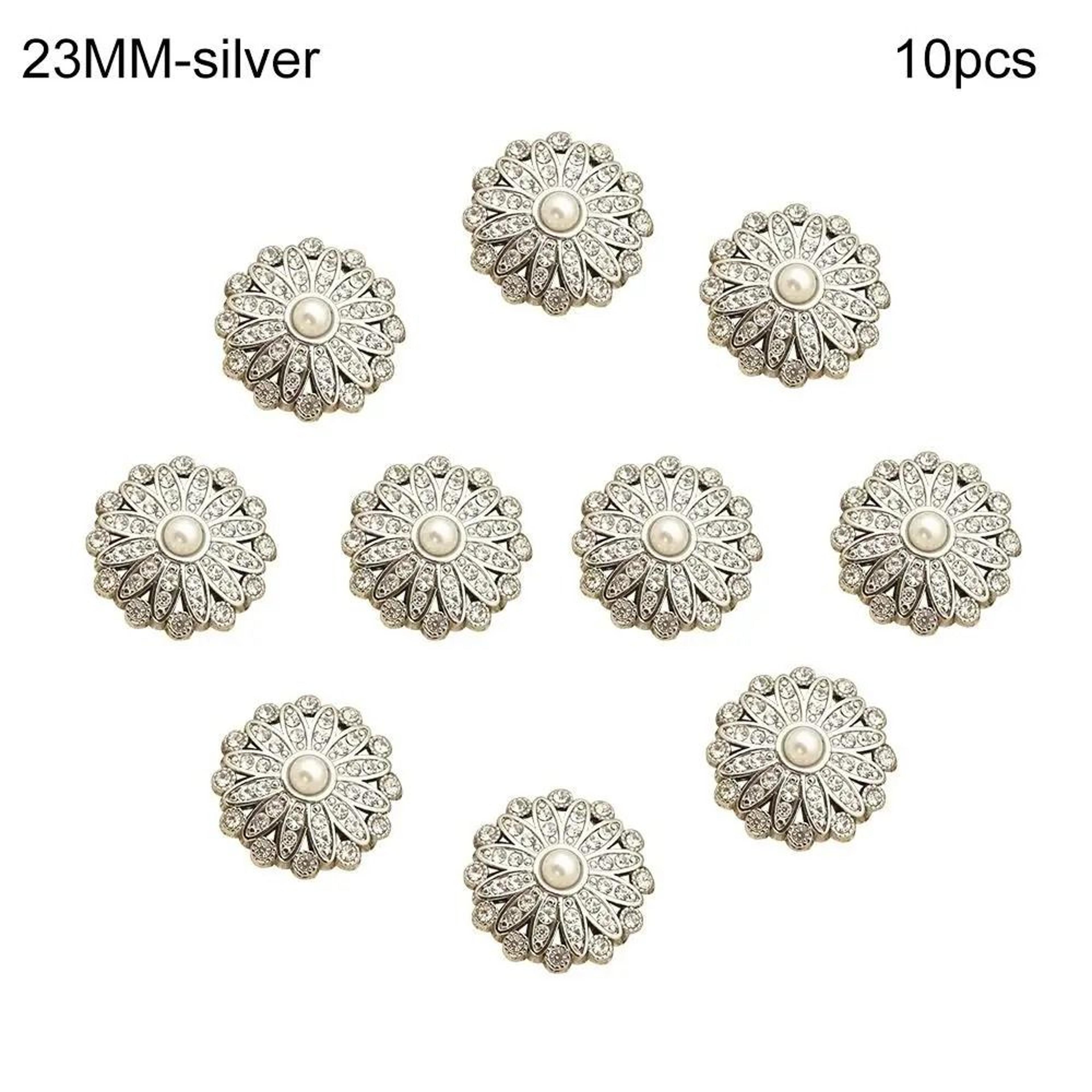 Retro Metal Pearl Button Gallery  HighFidelity DiamondEncrusted Clothing Accents  Sewing Jewelry 9