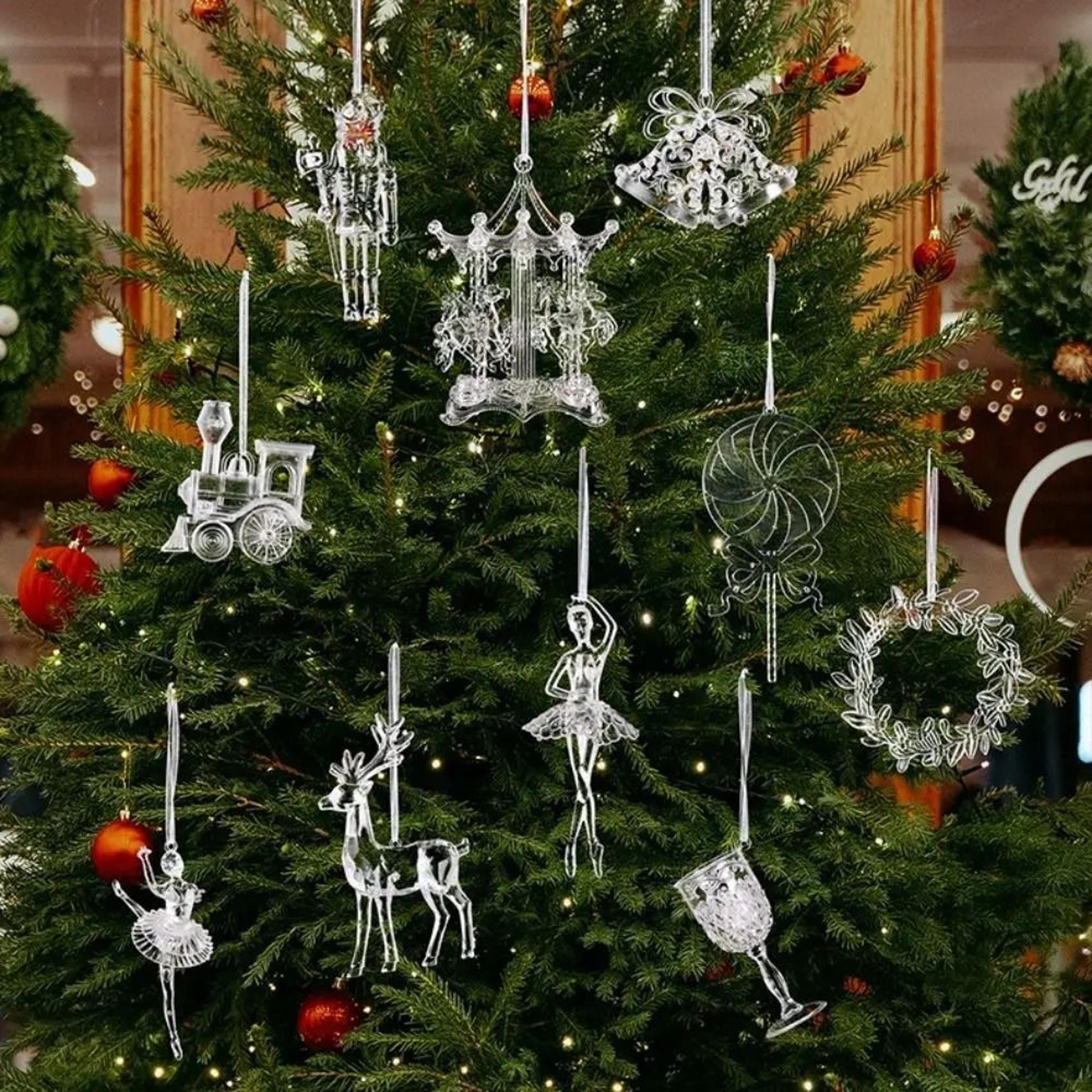 acrylic simulation crystal angel pendants | high-fidelity transparent christmas tree decor