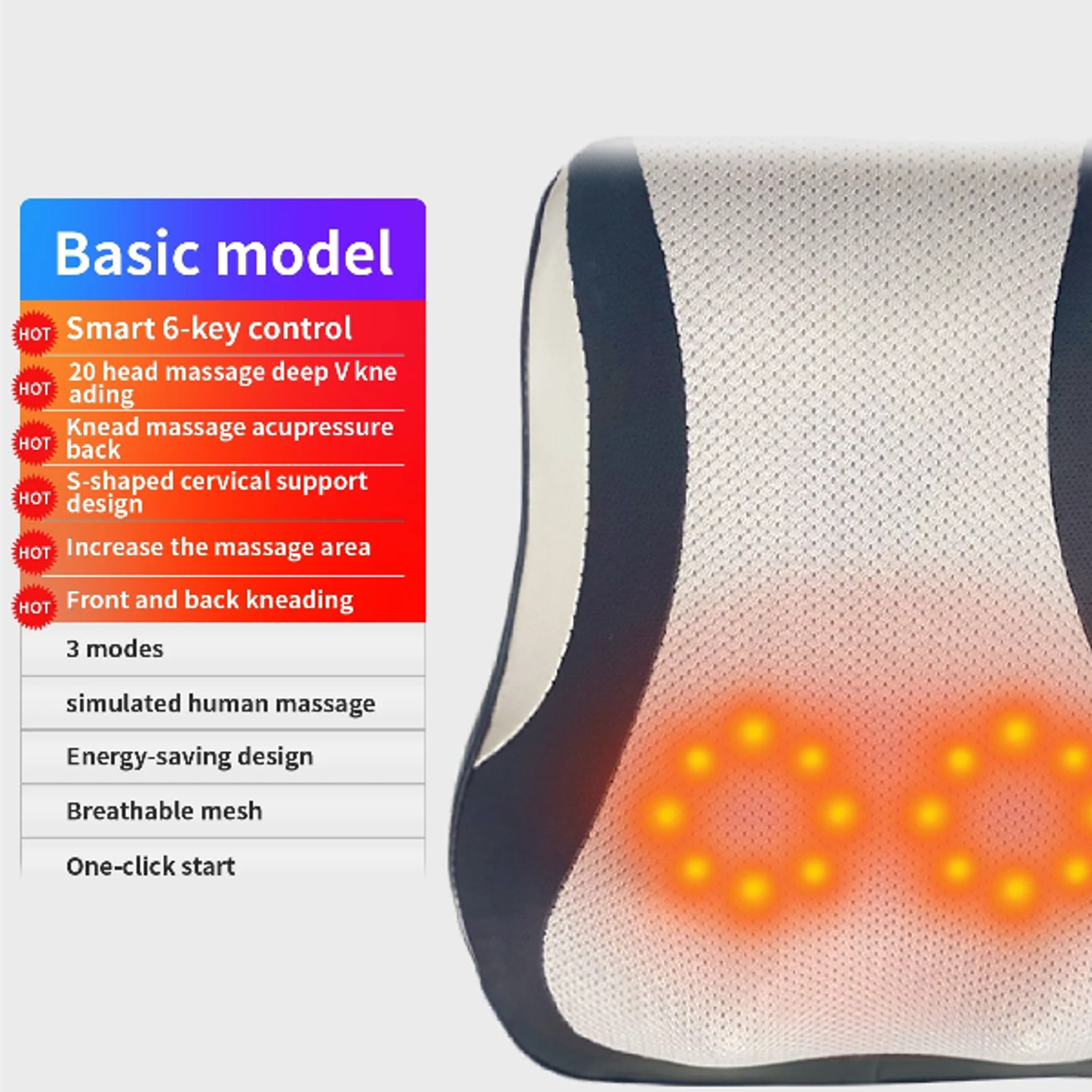 Electric Shiatsu Neck And Cervical Traction Massager Pillow With Heat And Vibration 6