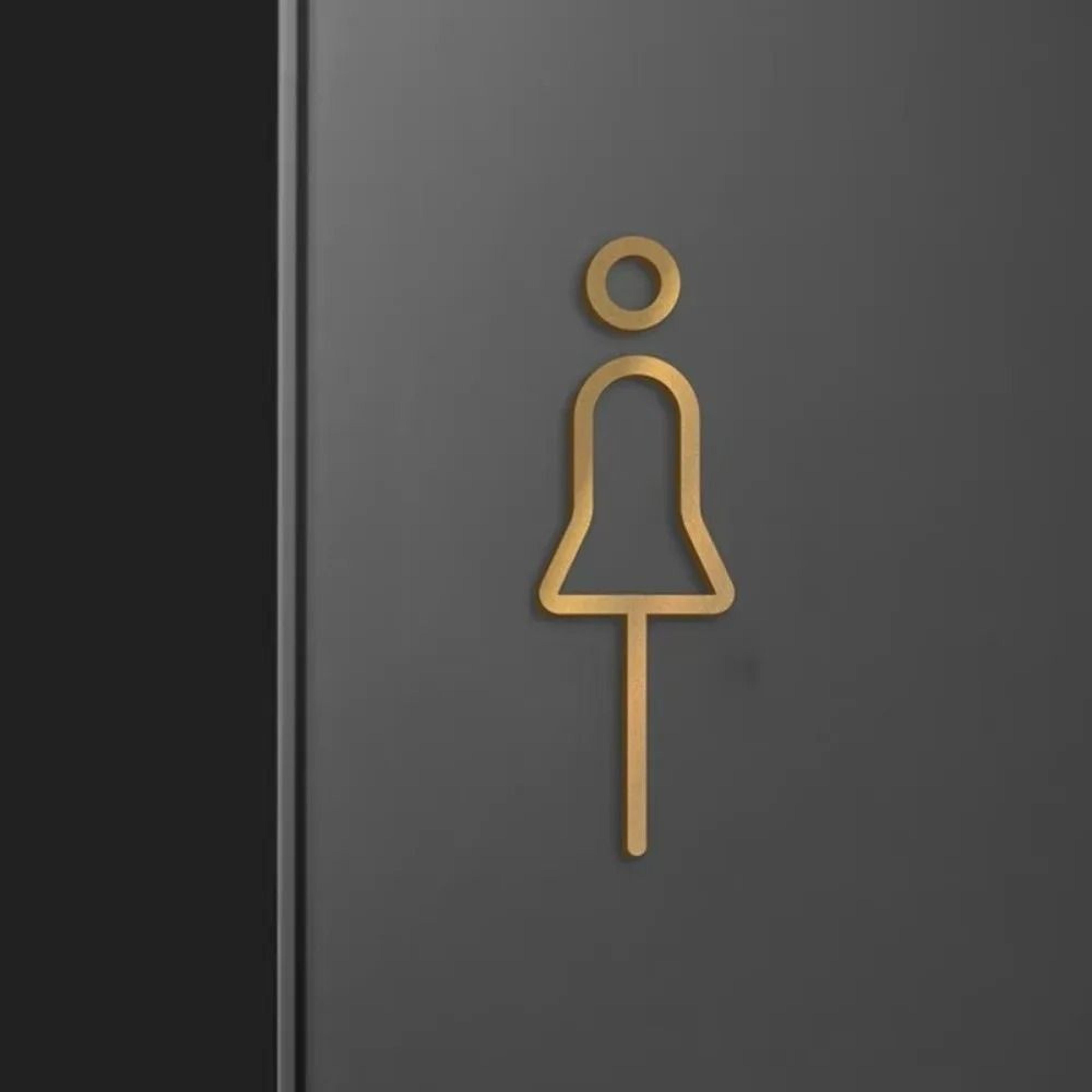 Architectural Brass Toilet Signage  HighFidelity Male  Female Door Labels With Professional Gold Fi 2