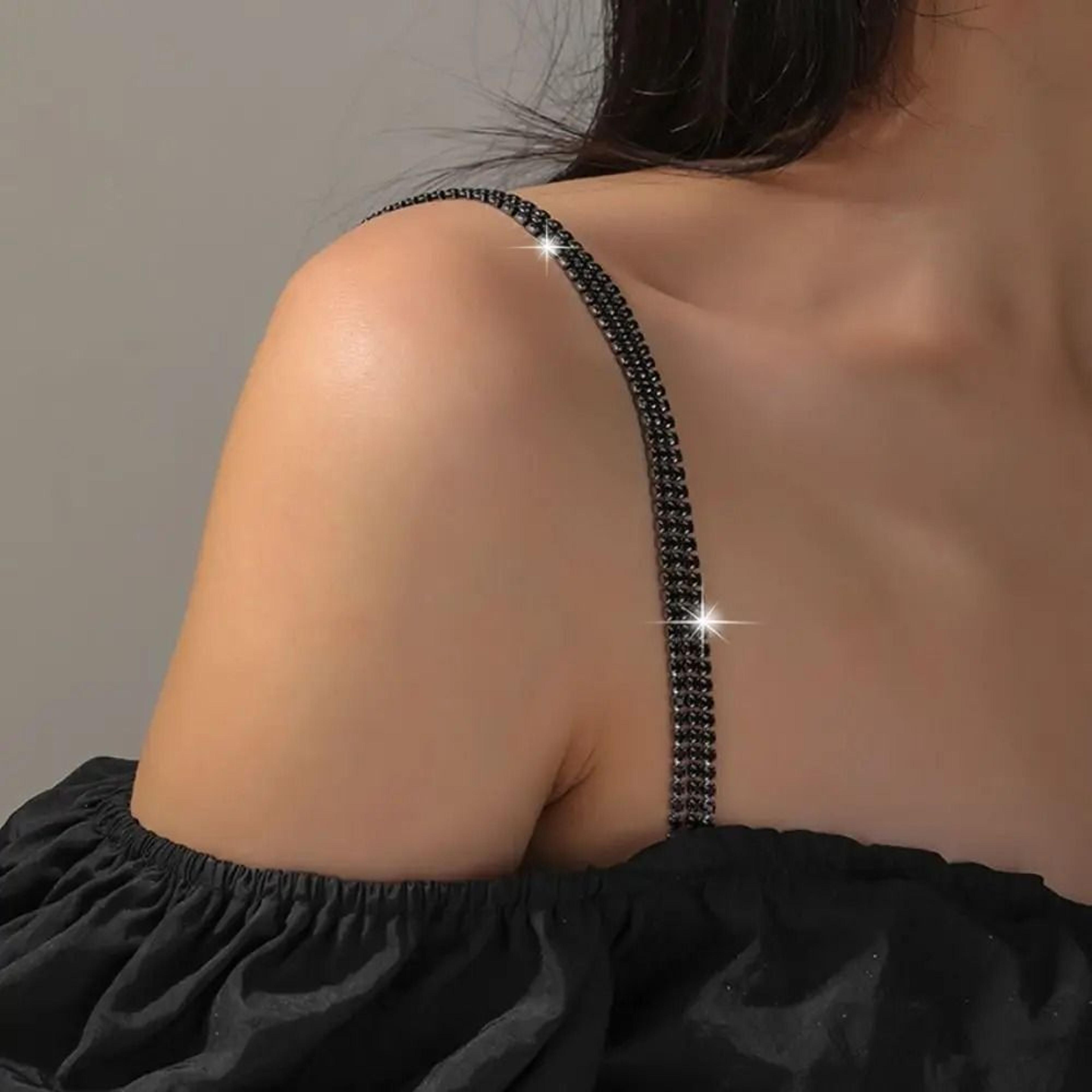 Rhinestone Lingerie Accessory Gallery  HighFidelity AntiSlip Metal Bra Straps  Professional Visual  2