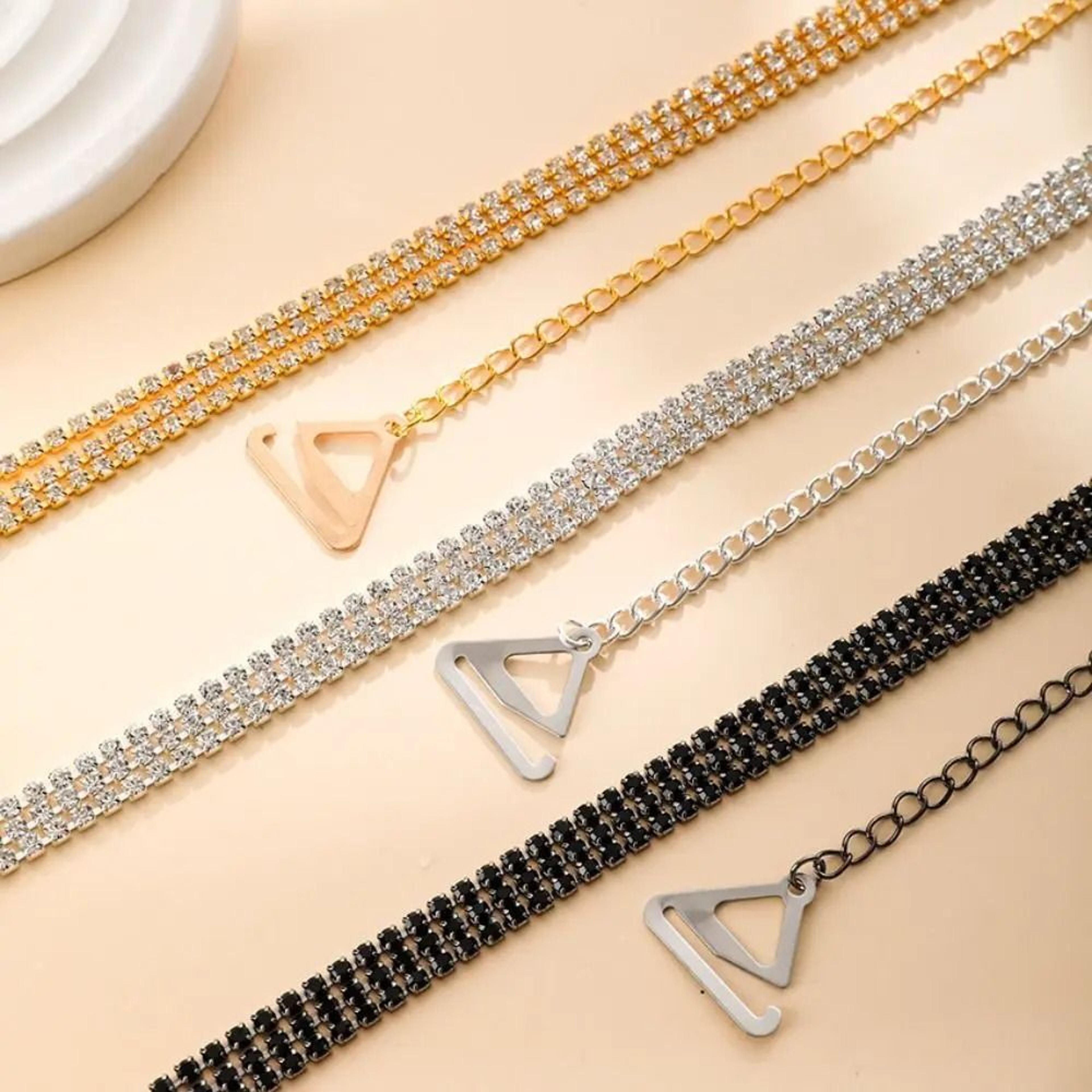 Rhinestone Lingerie Accessory Gallery  HighFidelity AntiSlip Metal Bra Straps  Professional Visual  4