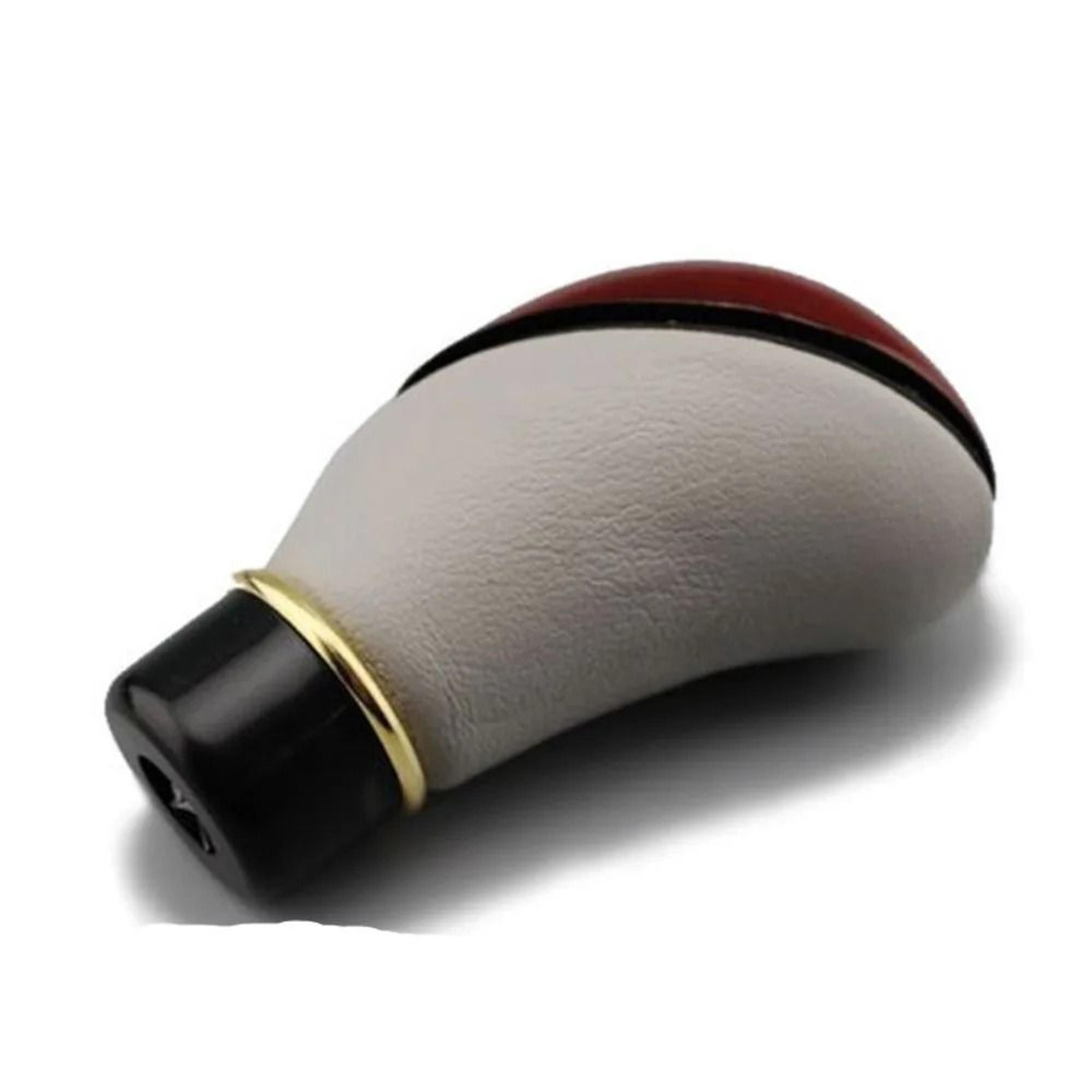 Wooden  PU Leather Shift Knob  5Speed Manual Lever Upgrade 2