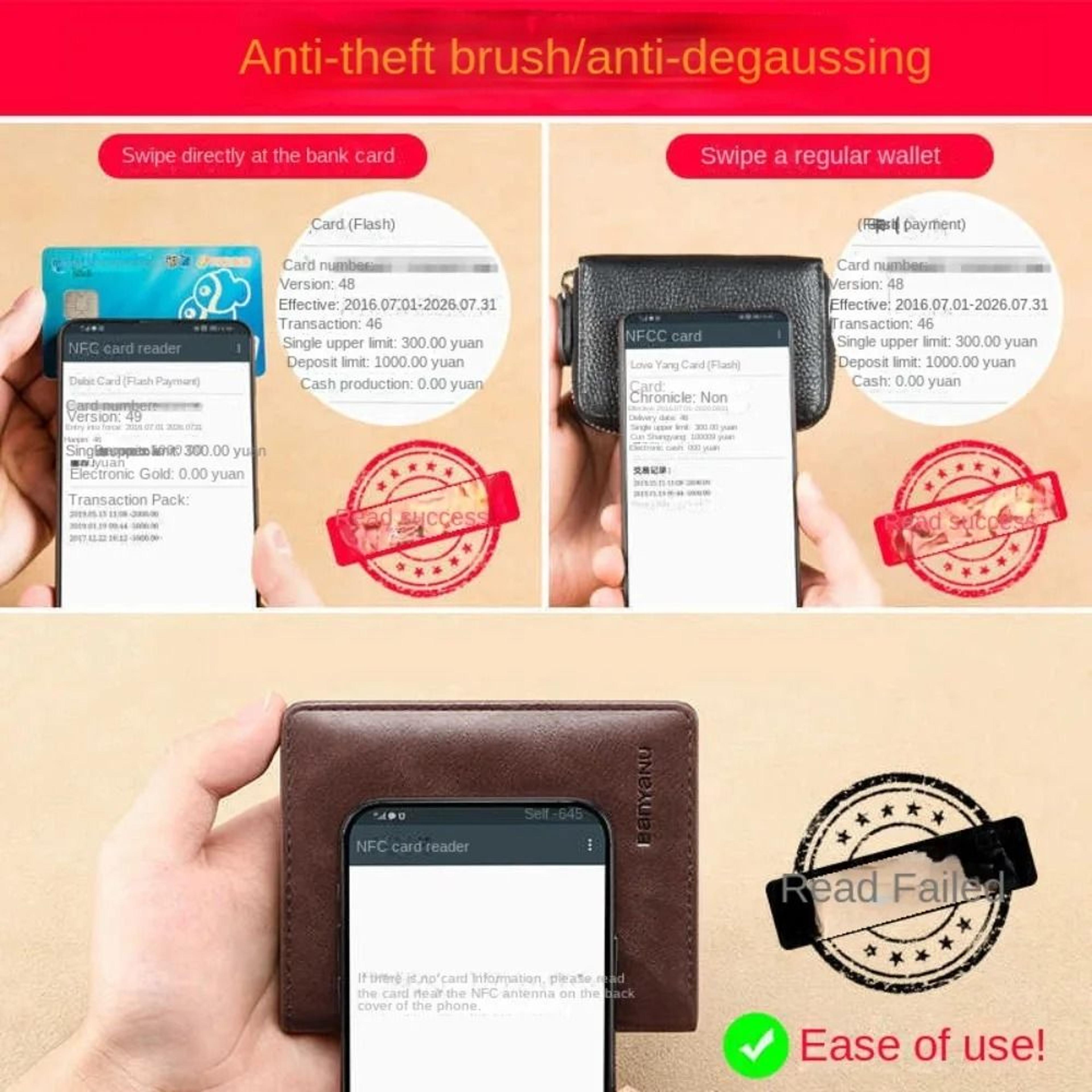 Vintage Leather Mini Wallet  RFID SignalBlocking Logic 1
