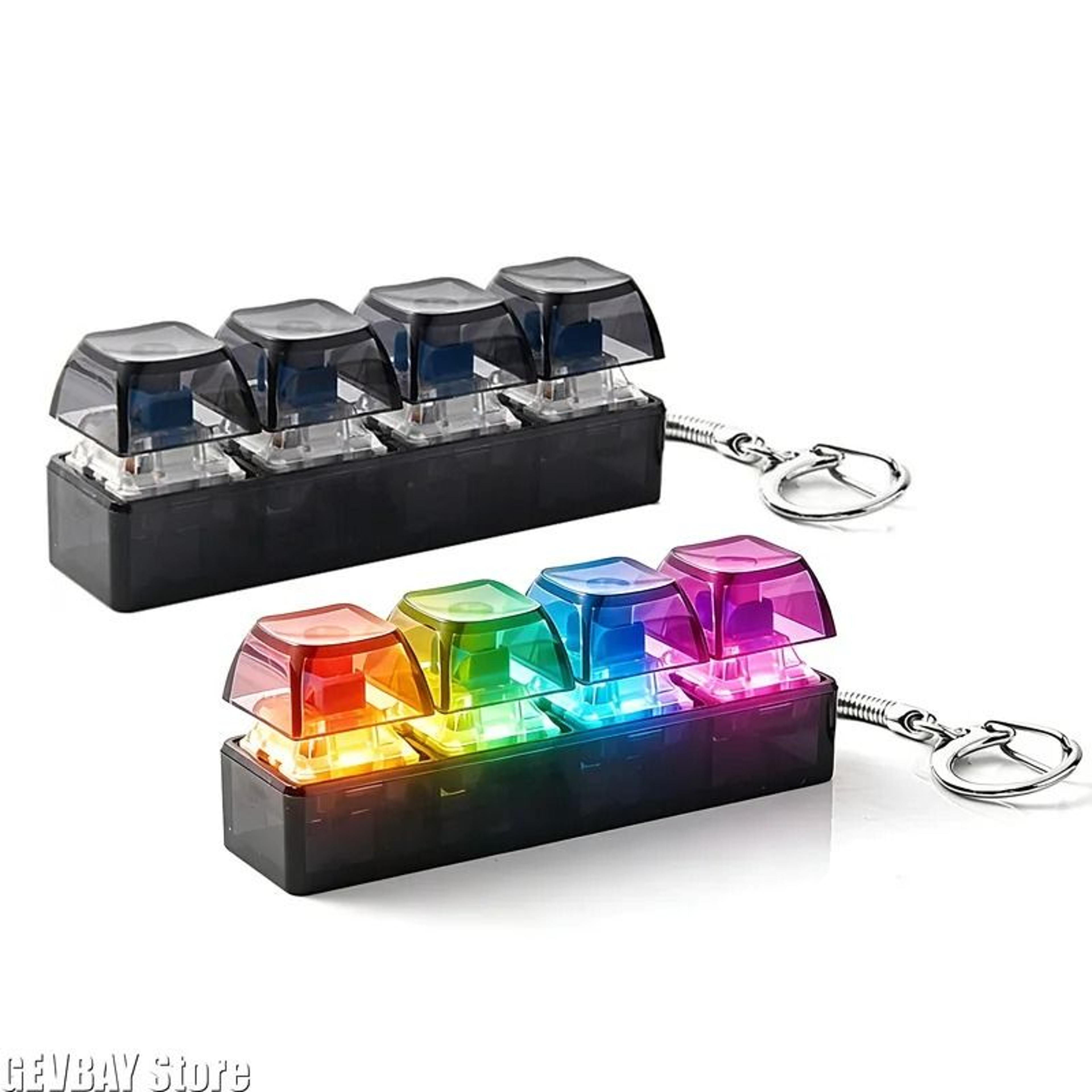 rgb fingertip keyboard keychain & technical tactile-calming logic
