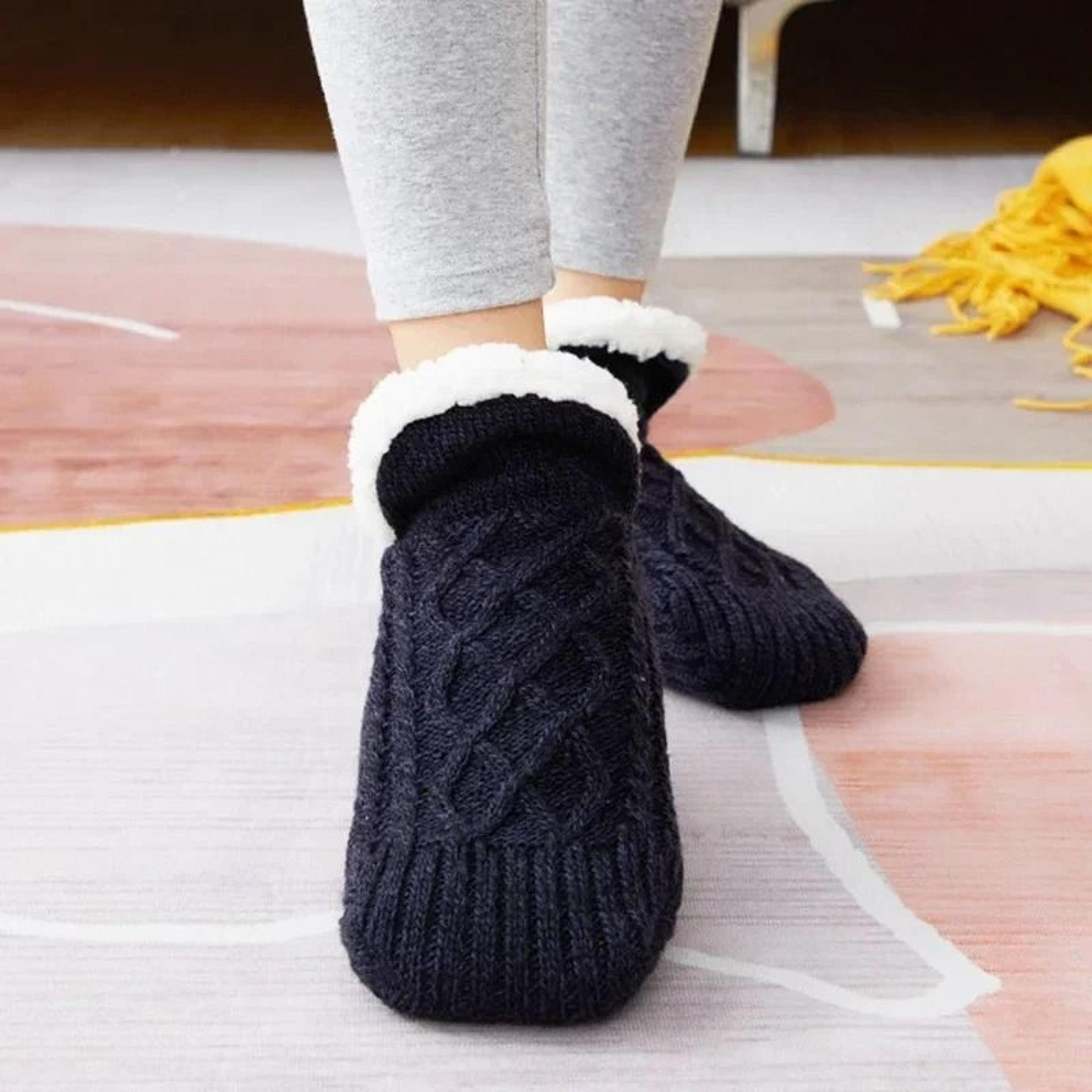 Thermal NonSlip Fuzzy Floor Slipper Socks With Grip  Winter Warm Short Cotton Thickened Home Sleepi 11