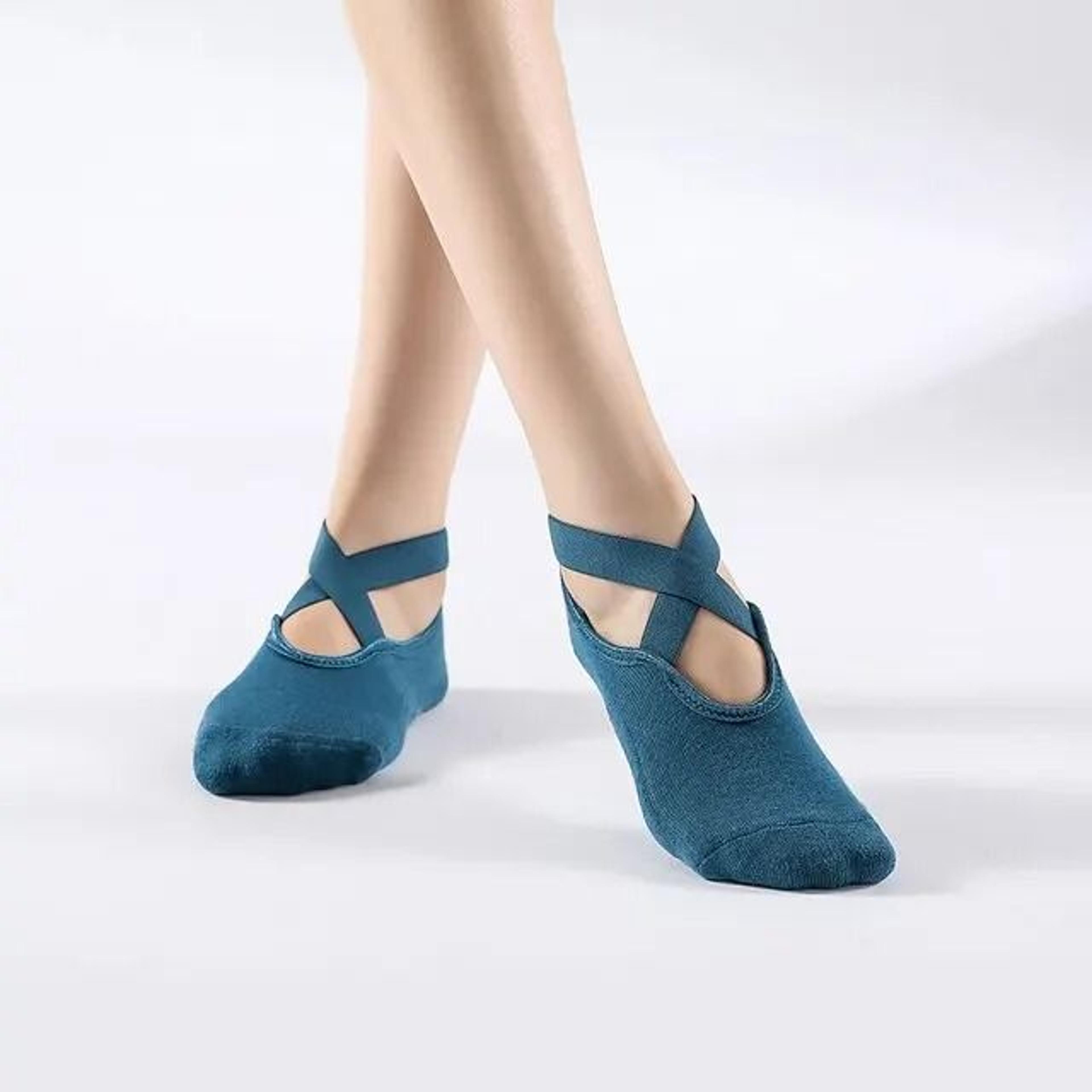 KineticGrip NonSlip Bandage Pilates Socks  Breathable Cotton Yoga  Barre Fitness Dance Performance  9
