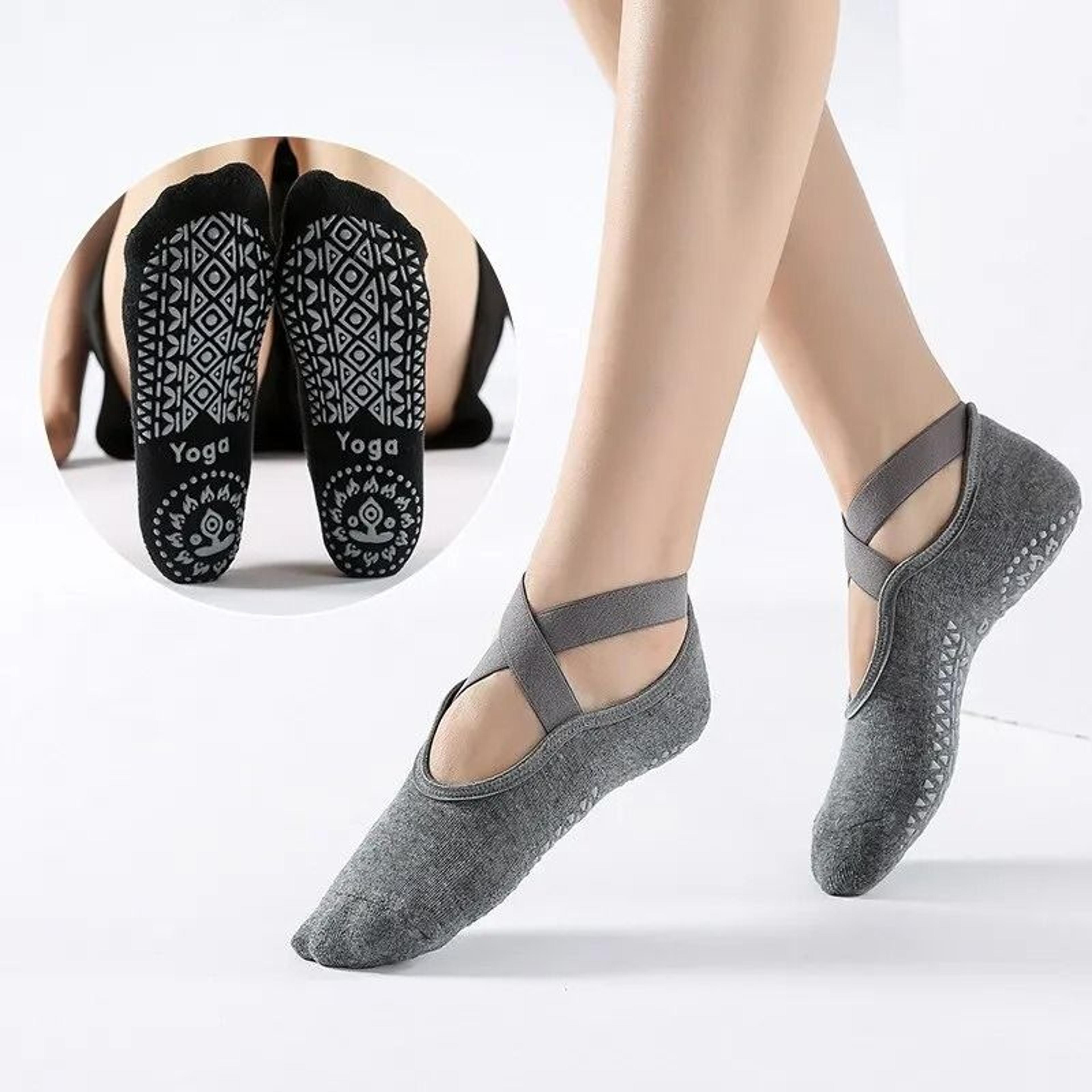 KineticGrip NonSlip Bandage Pilates Socks  Breathable Cotton Yoga  Barre Fitness Dance Performance  1