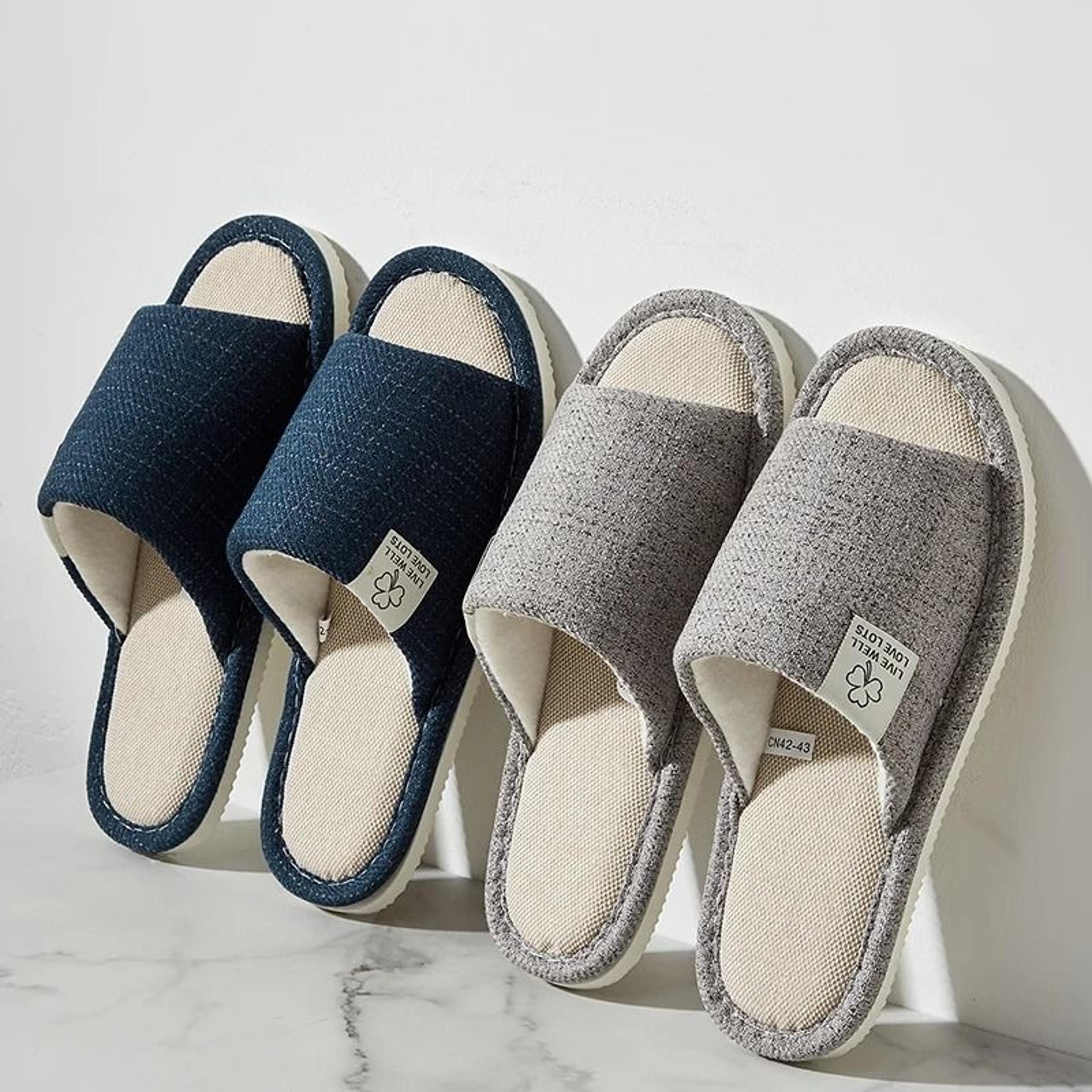 Linen Comfort Indoor Slipper System  Breathable OpenToed Seasonal Home Footwear Interface 2