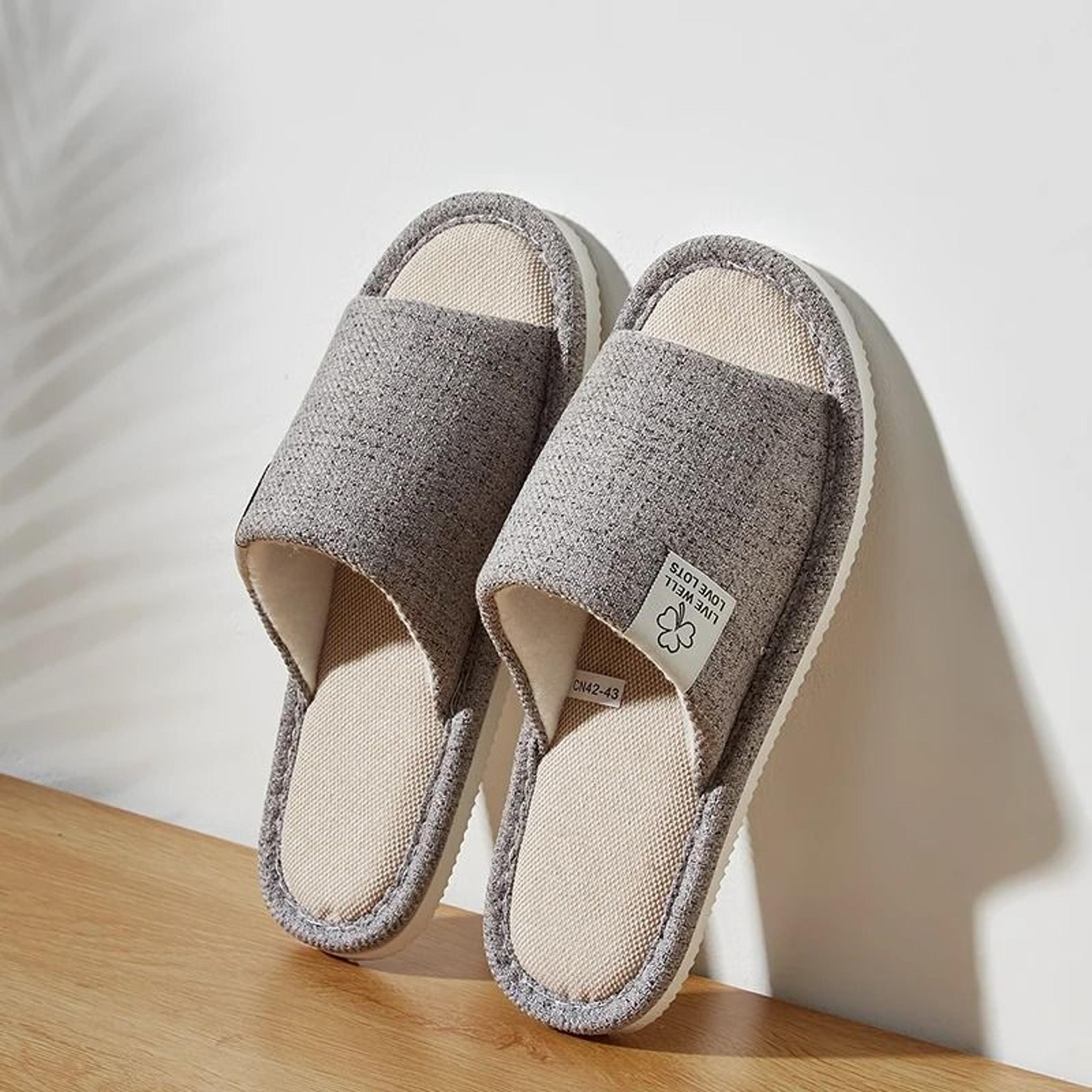 Linen Comfort Indoor Slipper System  Breathable OpenToed Seasonal Home Footwear Interface 6