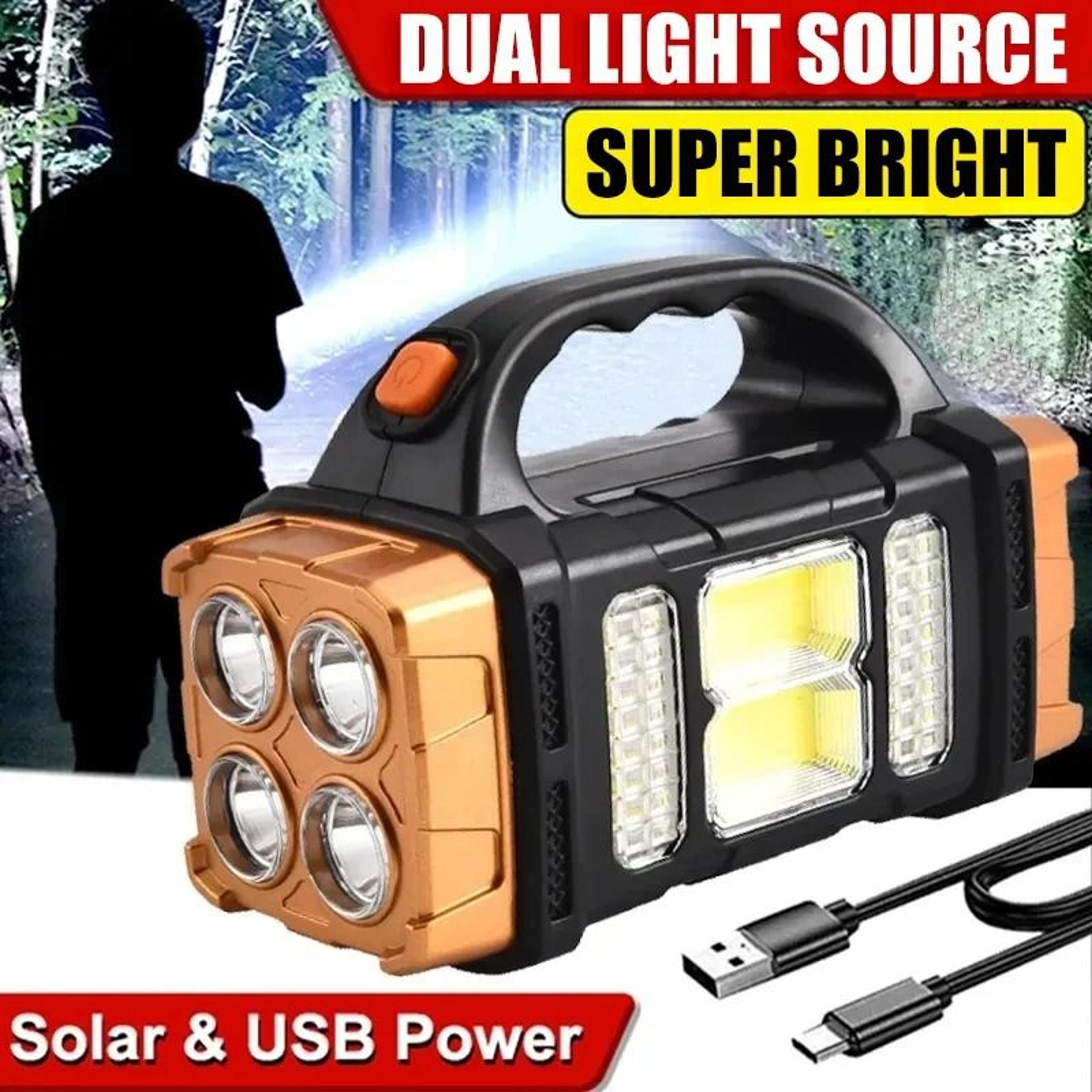 solar-sync hybrid power lantern - high-fidelity tactical flashlight & cob work light system