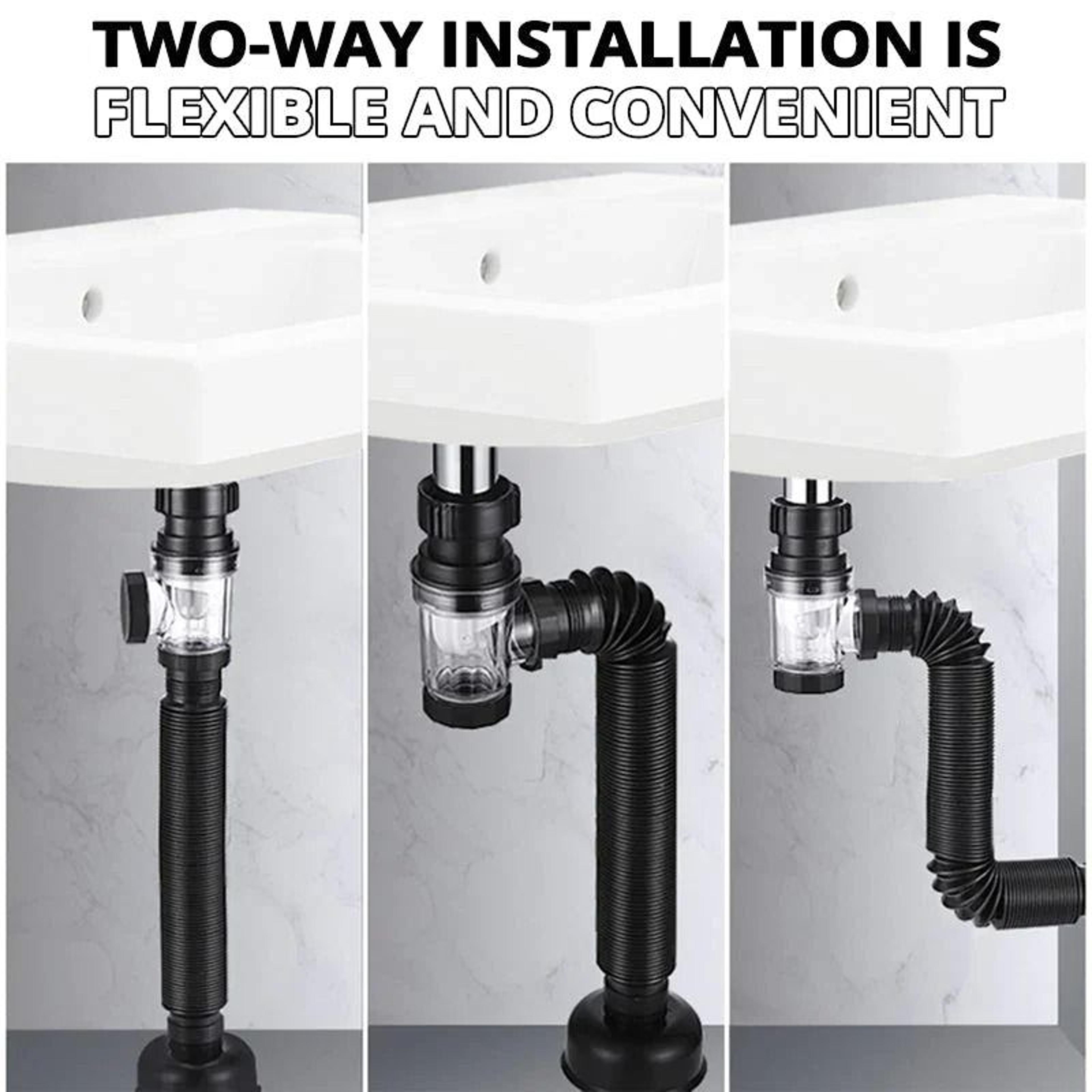 AuraSeal AntiOdor Drainage Interface  Professional FlipTop Deodorizing Filter  Flexible Pipe System 2