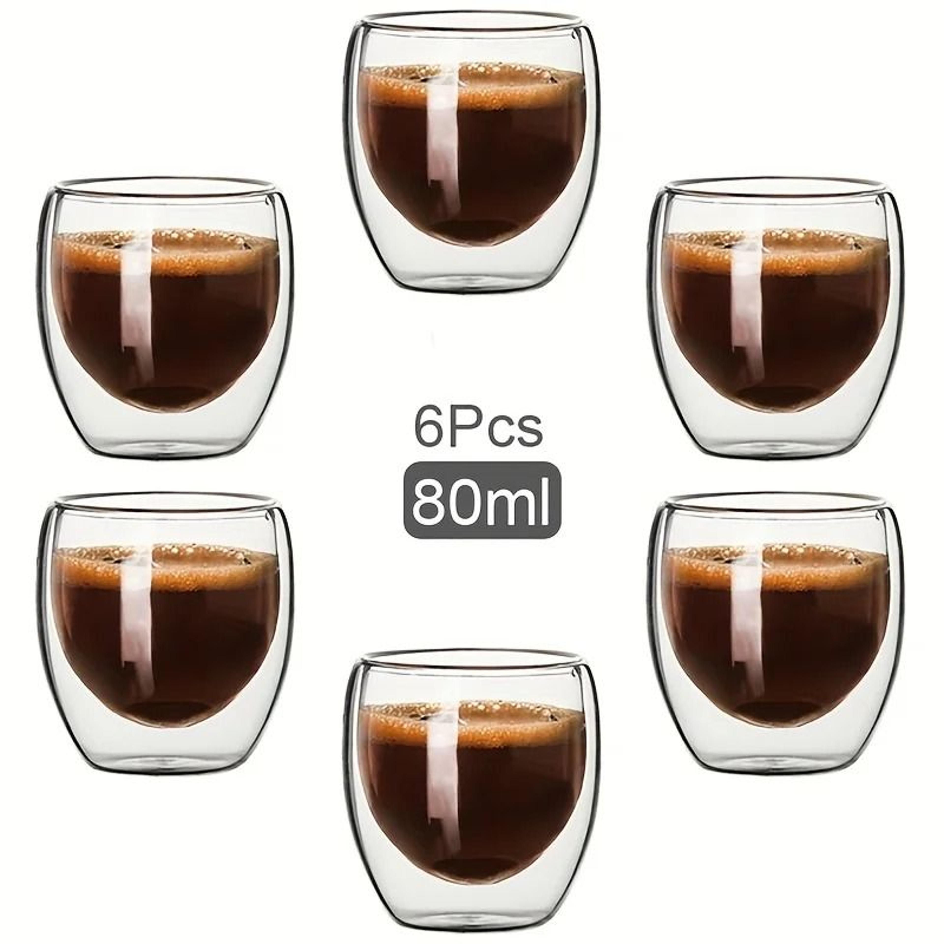 ThermalCore Double Wall Glass Set  Professional HeatInsulating Transparent Espresso  Whiskey Interf 9