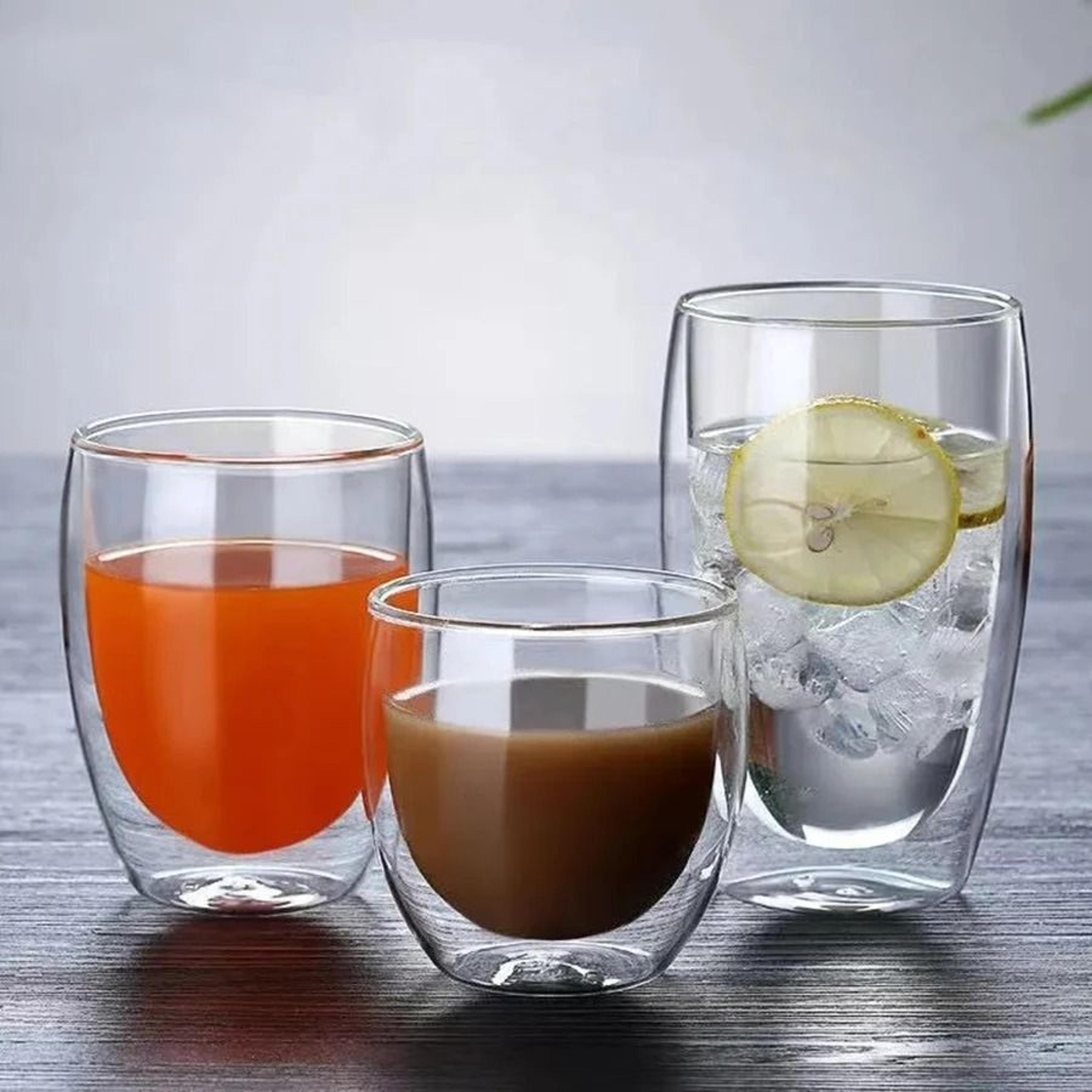 ThermalCore Double Wall Glass Set  Professional HeatInsulating Transparent Espresso  Whiskey Interf 4