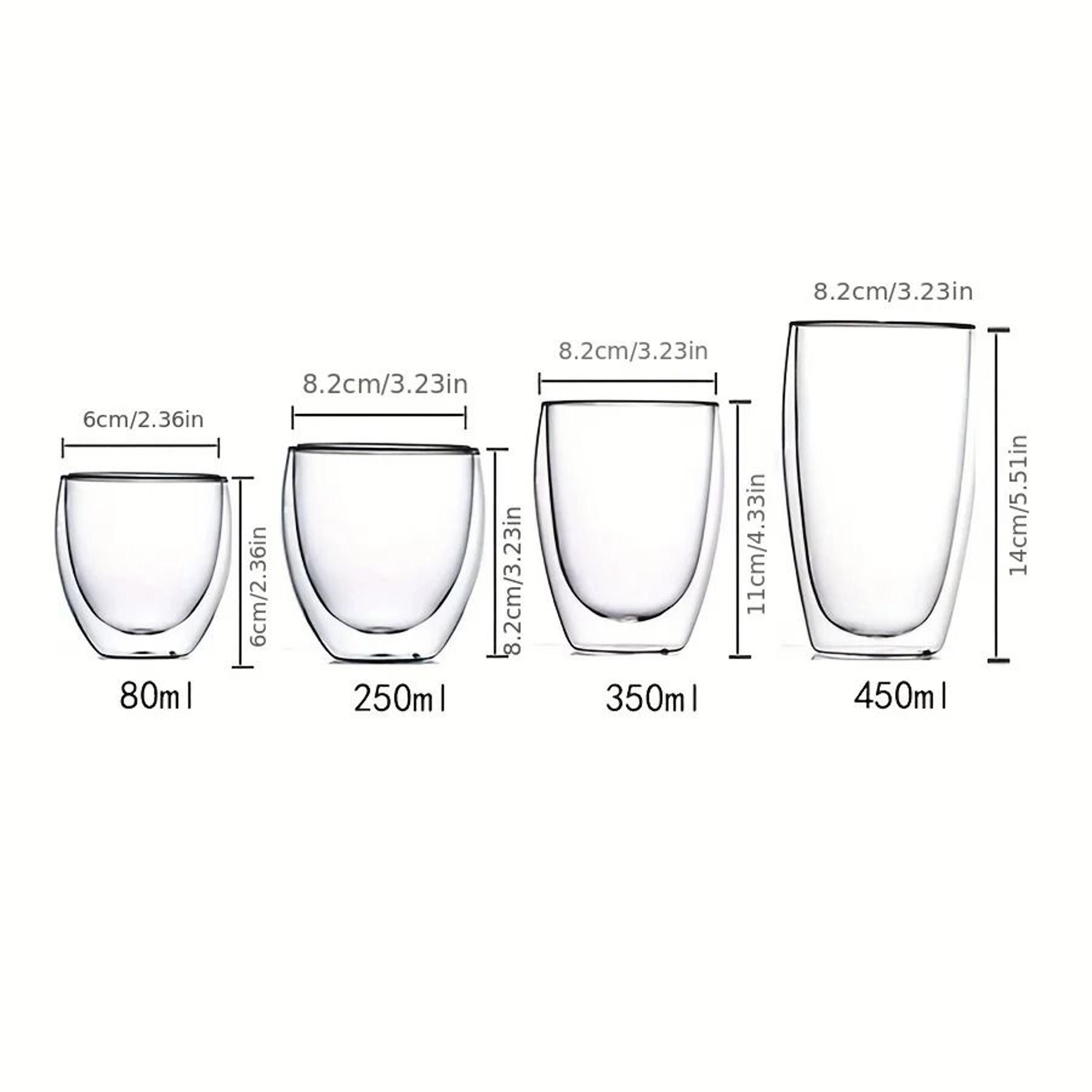 ThermalCore Double Wall Glass Set  Professional HeatInsulating Transparent Espresso  Whiskey Interf 5