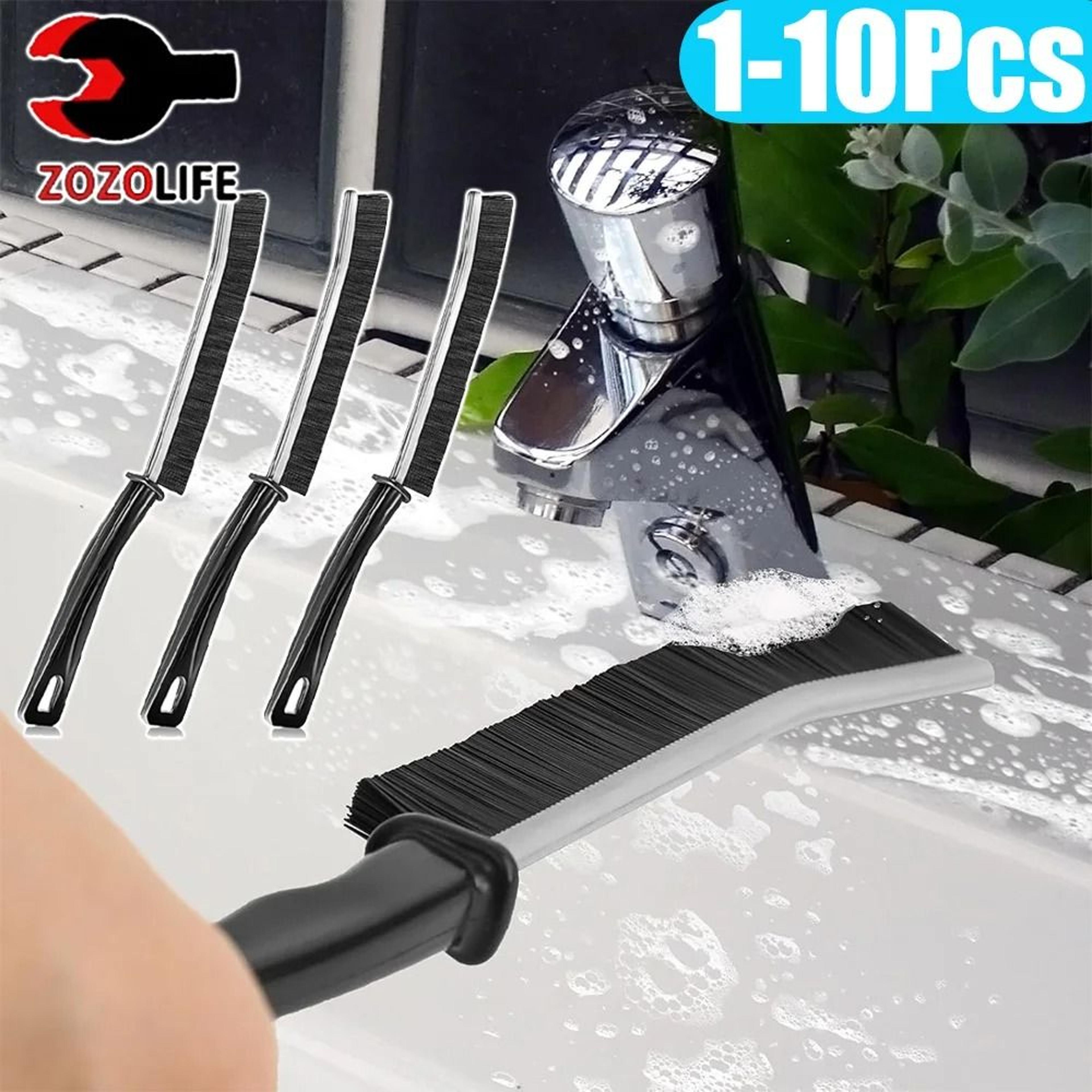 ultra-thin hard-bristle gap cleaning brush and angled crevice tool