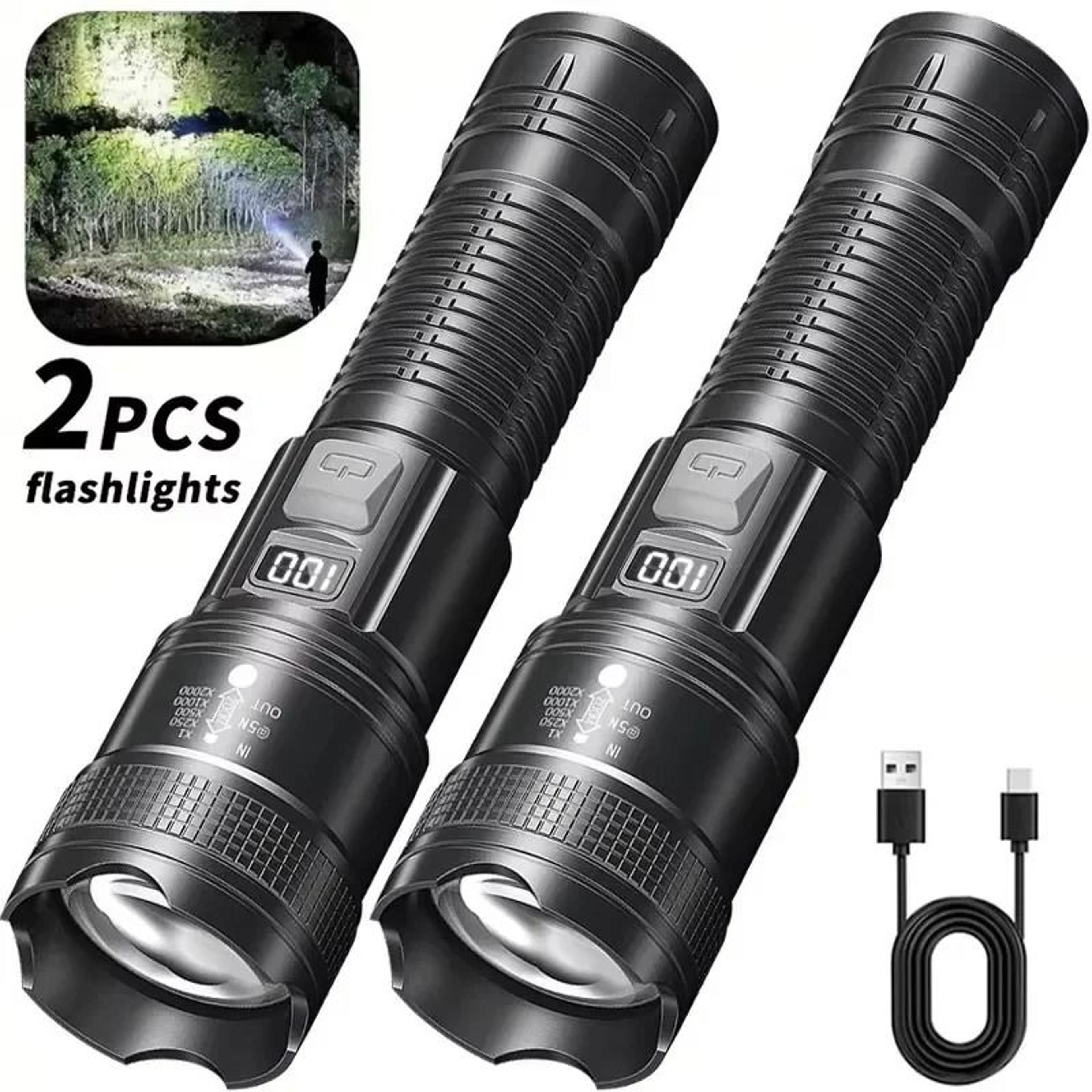 Tactical HighLumen LED Flashlight With Intelligent Digital Display 9