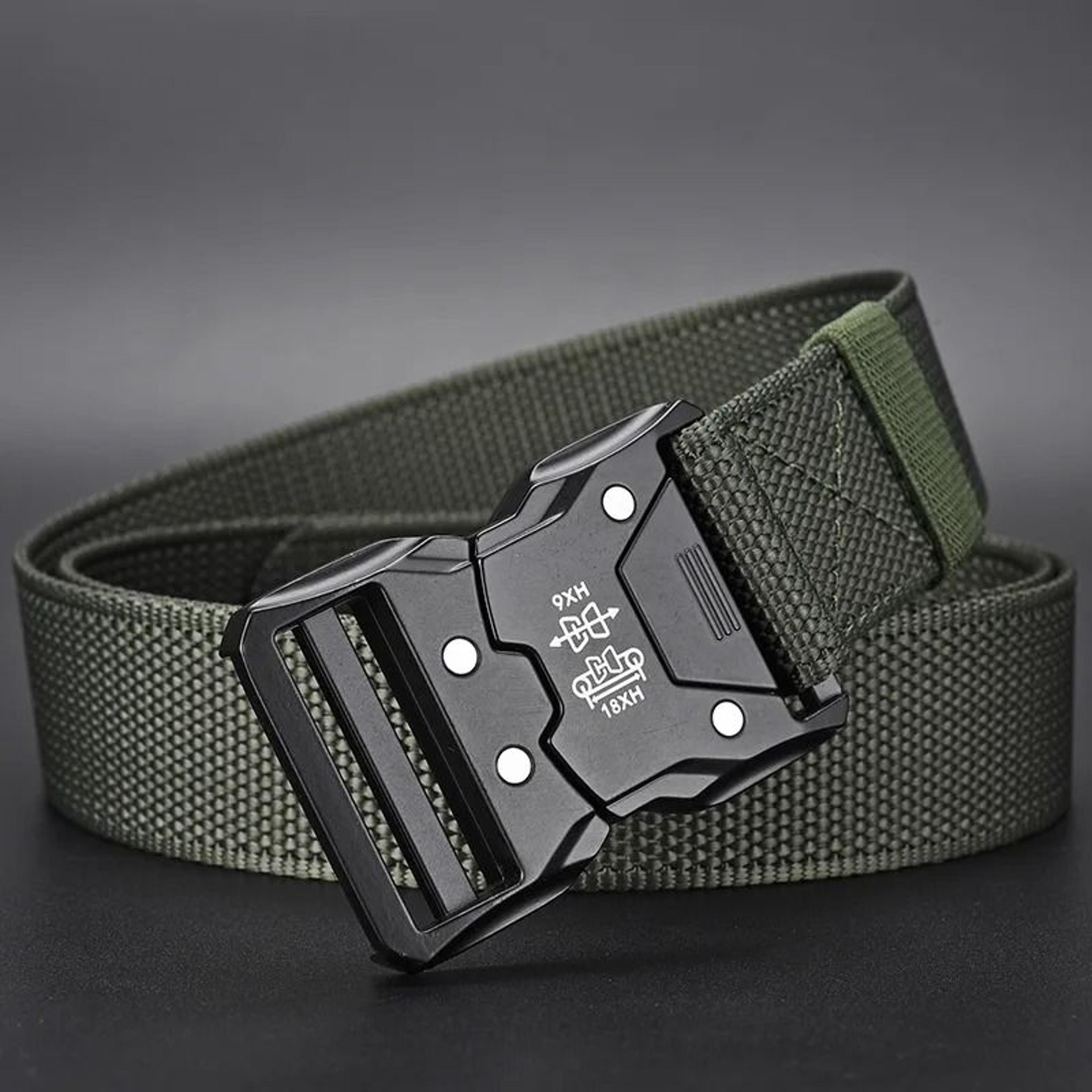 Tactical HighDurability Waist Belt With Automatic Mechanical Buckle 8