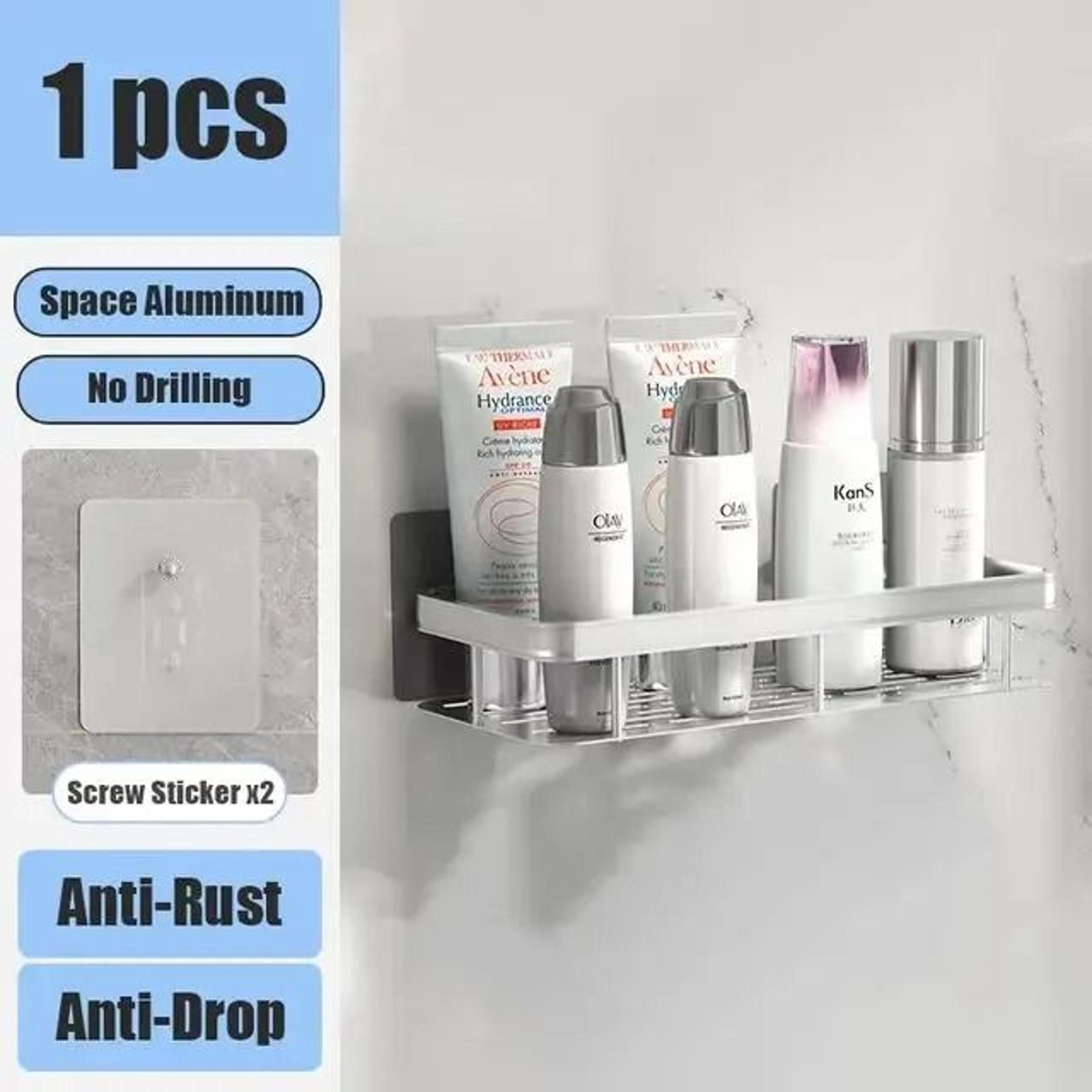 Space Aluminum NoDrill Wall Shelf And Sanitary Utility Interface 7