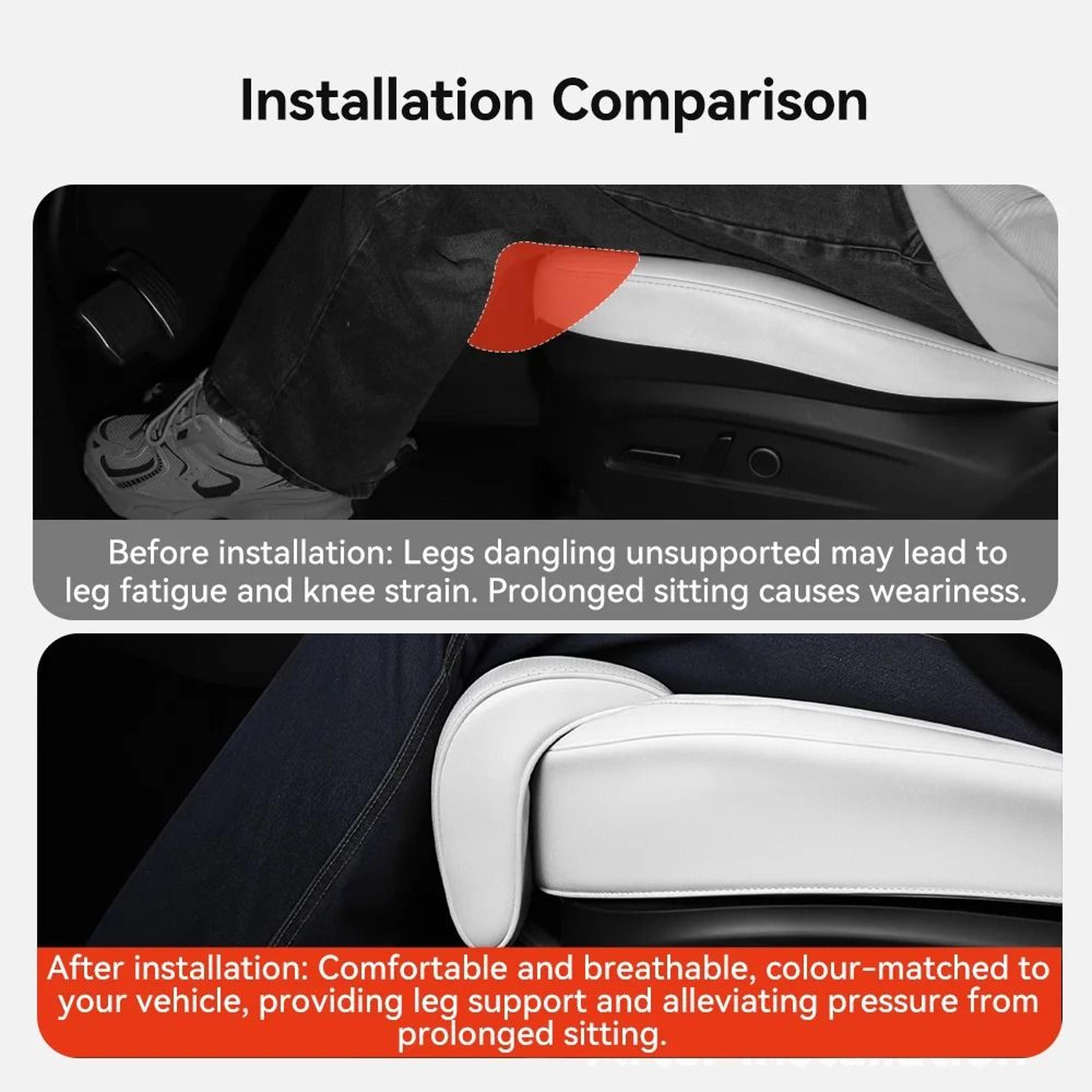Tesla Model Y  Model 3 Leg Support Extension And Memory Foam Seat Cushion Extender 2