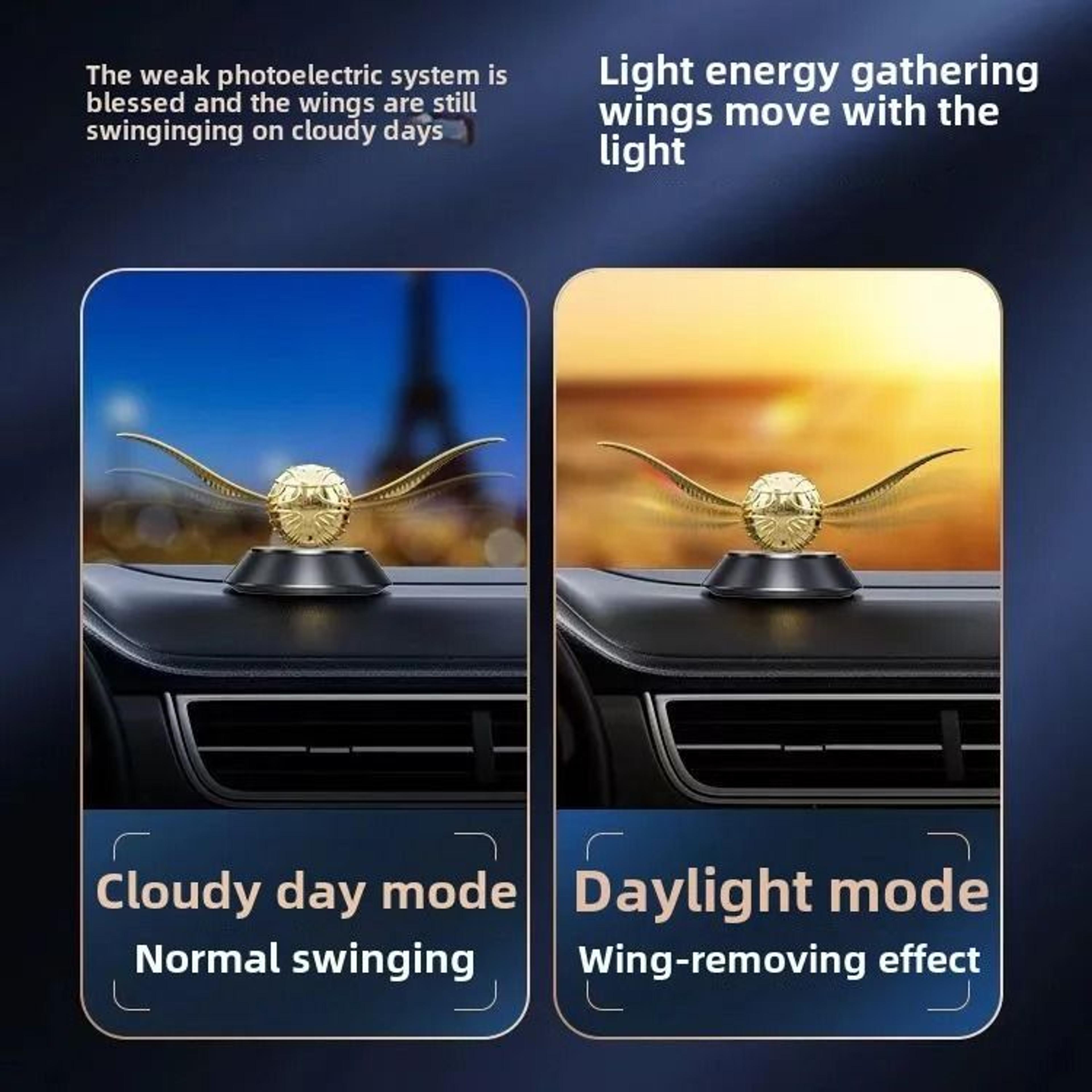 SolarPowered Kinetic Golden Snitch Luxury Car Aromatherapy 3