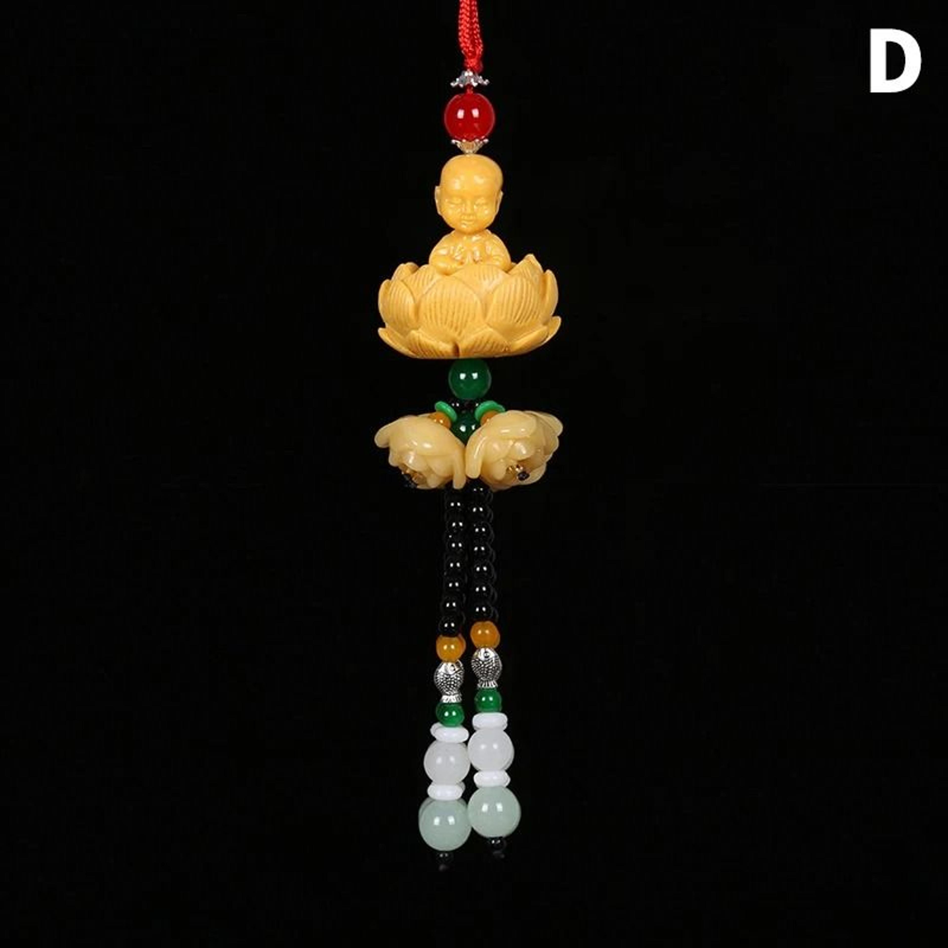Serene Buddha Lotus Interior Mirror Pendant 9