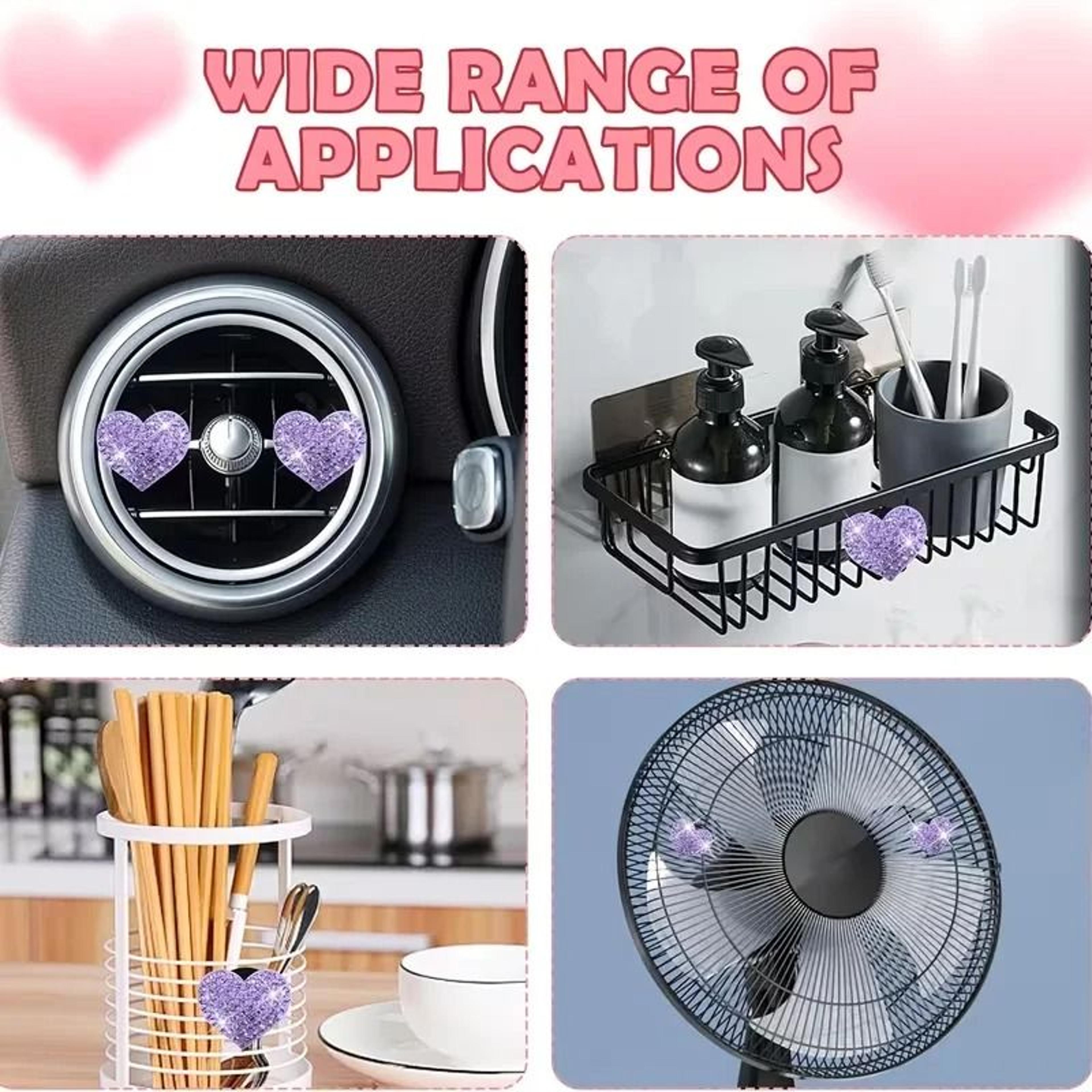 Sparkling Crystal Heart Air Vent Fragrance Clips 2Pack 4