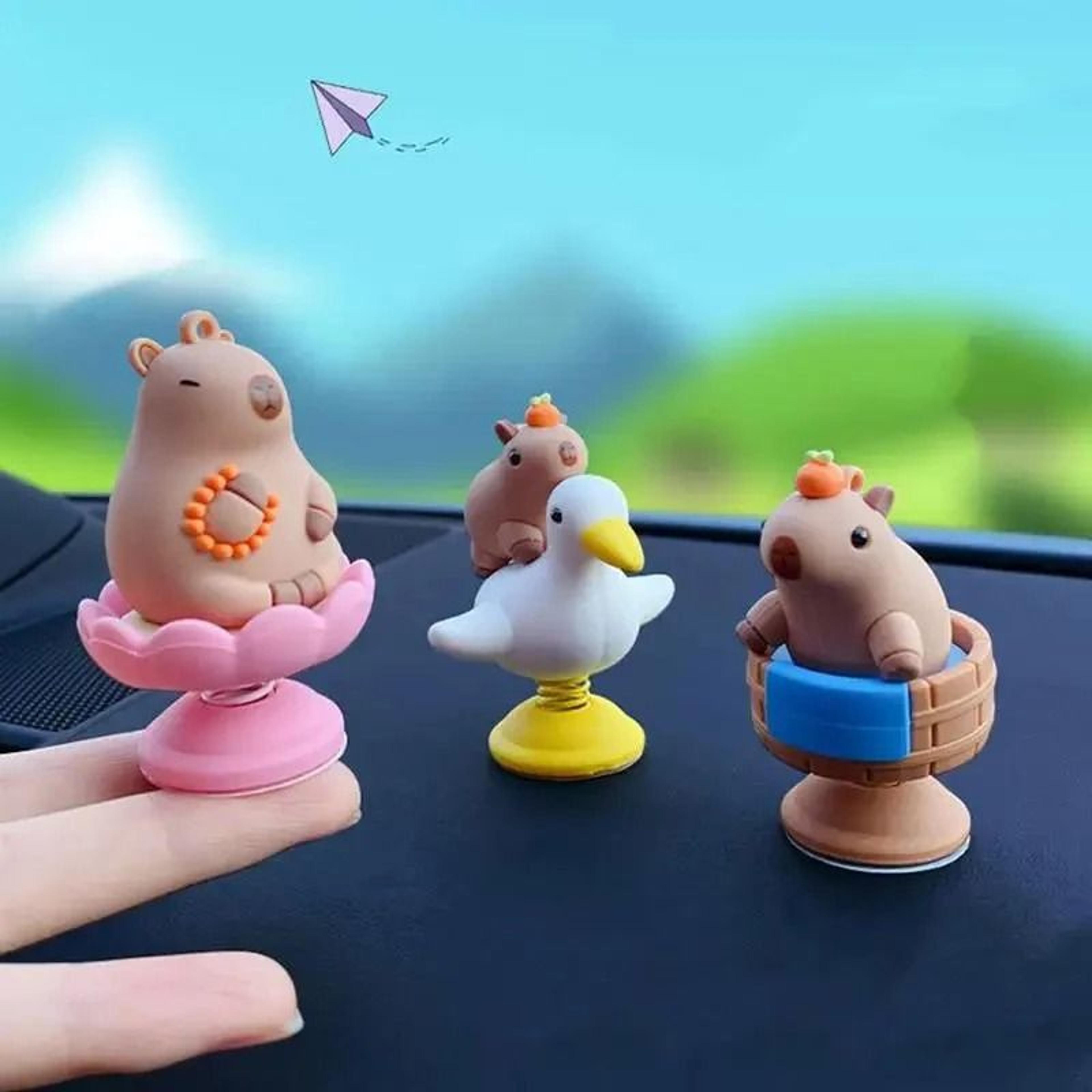 zen capybara spring-mounted dashboard figurine