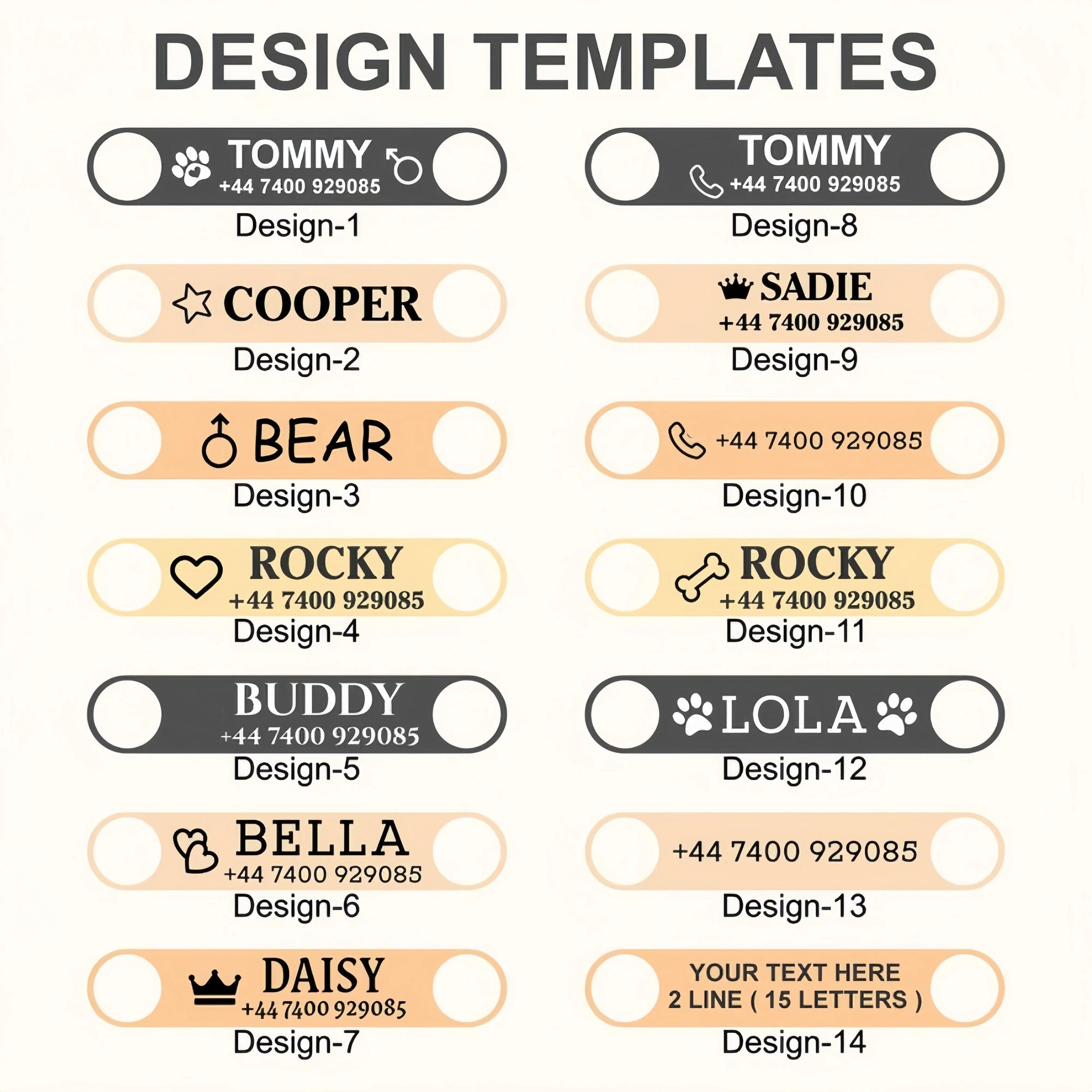 Custom Engraved Reflective PU Leather Pet Collar 1