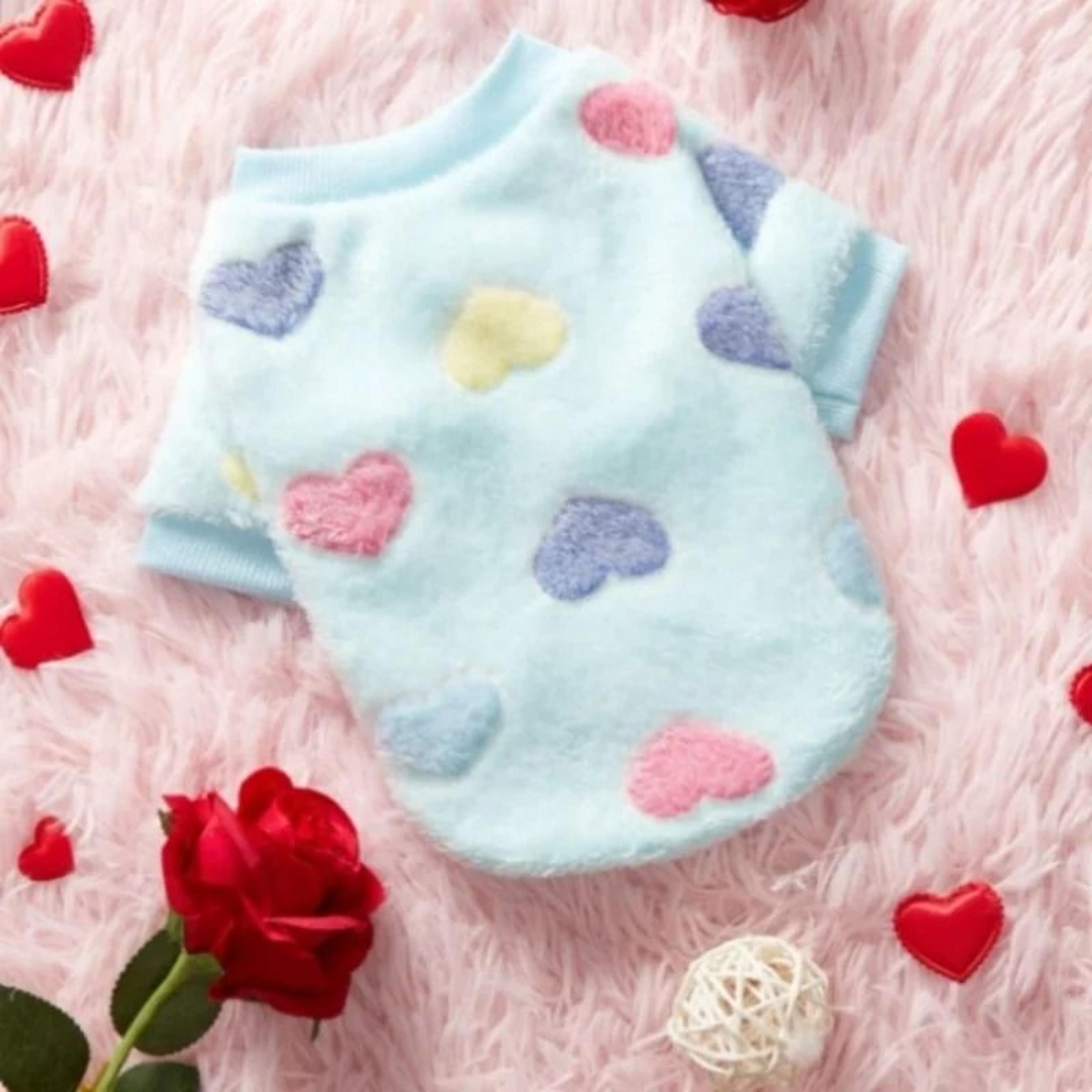 Soft HeartPrint Flannel Pet Vest 9