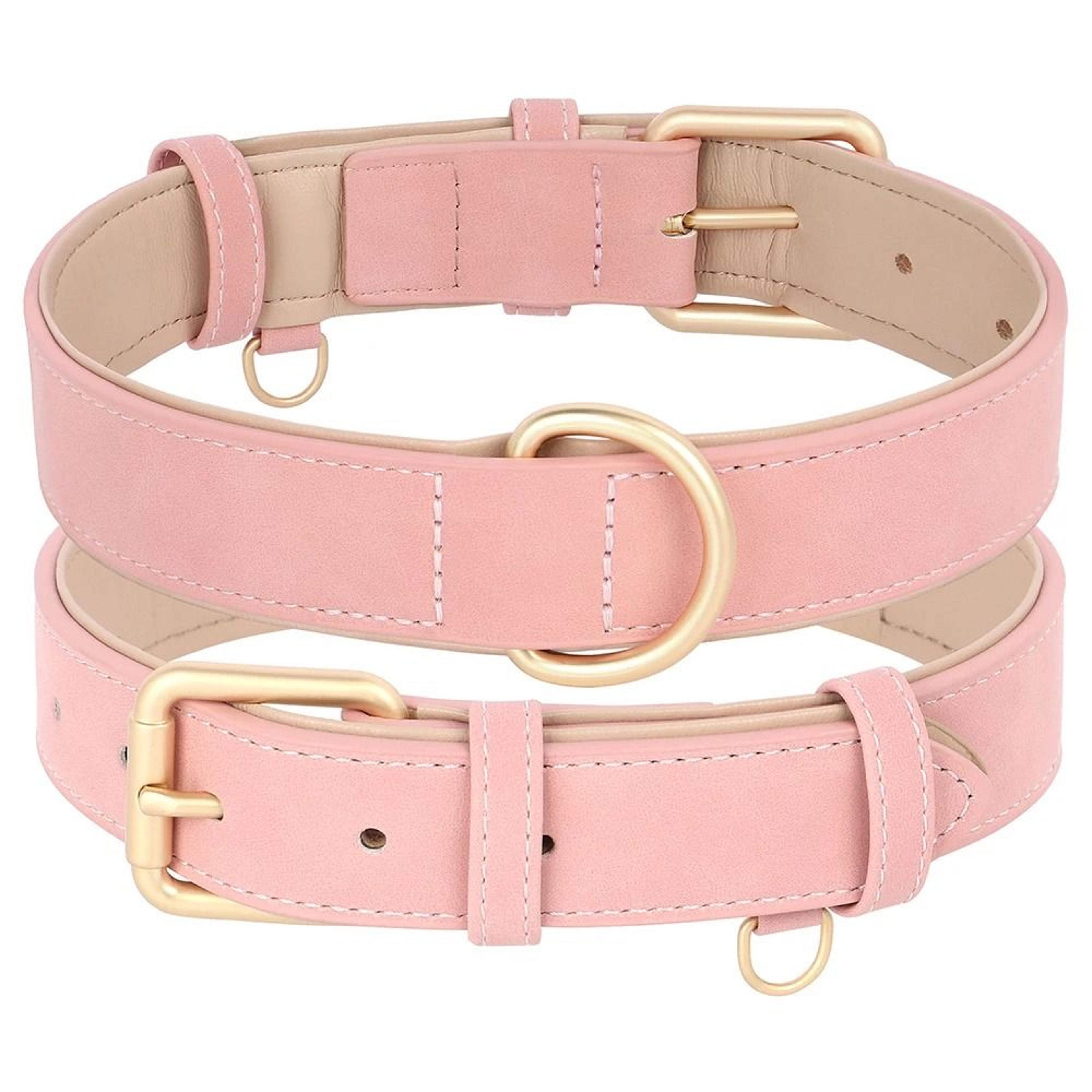 Soft Padded PU Leather Collar  Leash Set 7