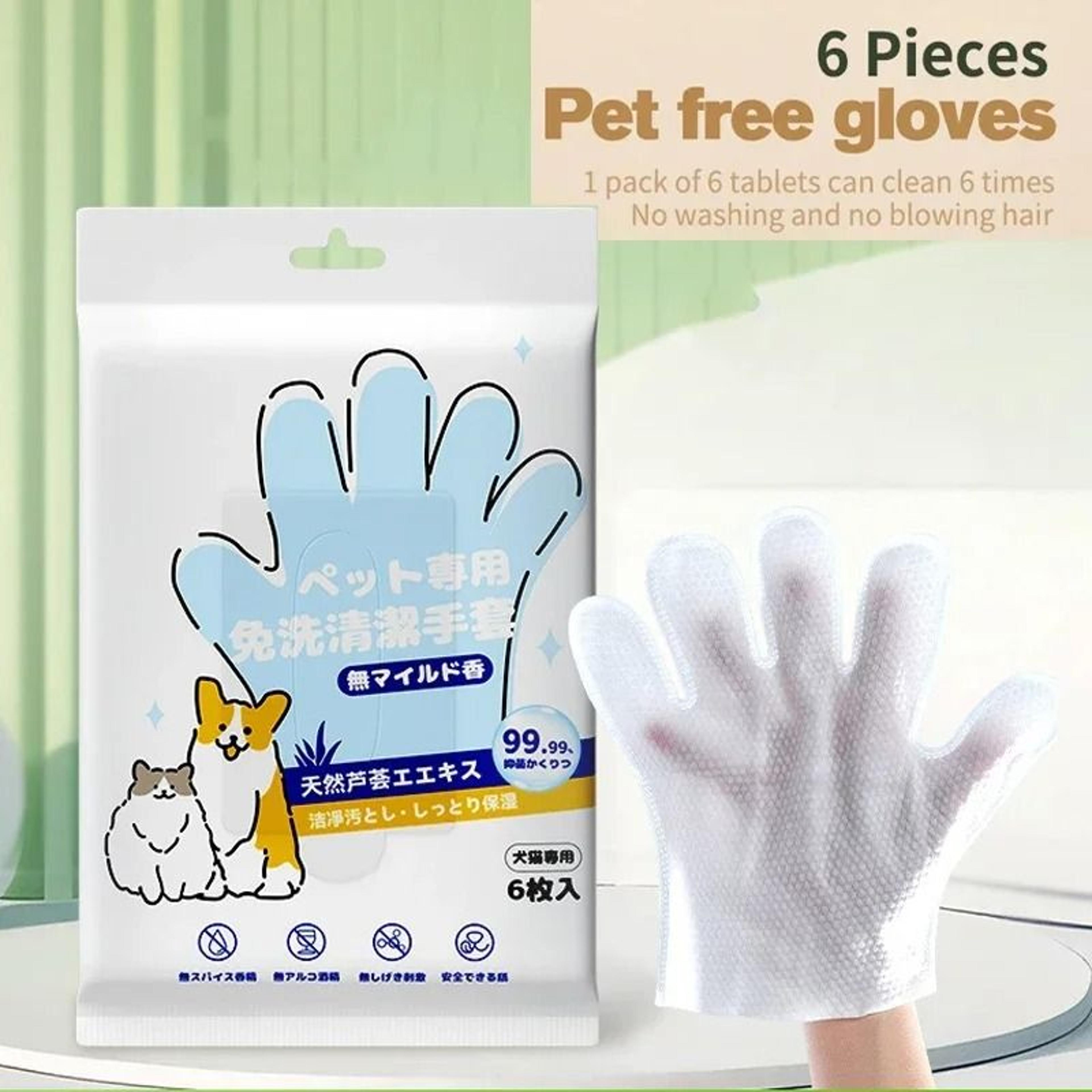 Waterless DeepClean Pet Grooming Gloves 6Pack 2