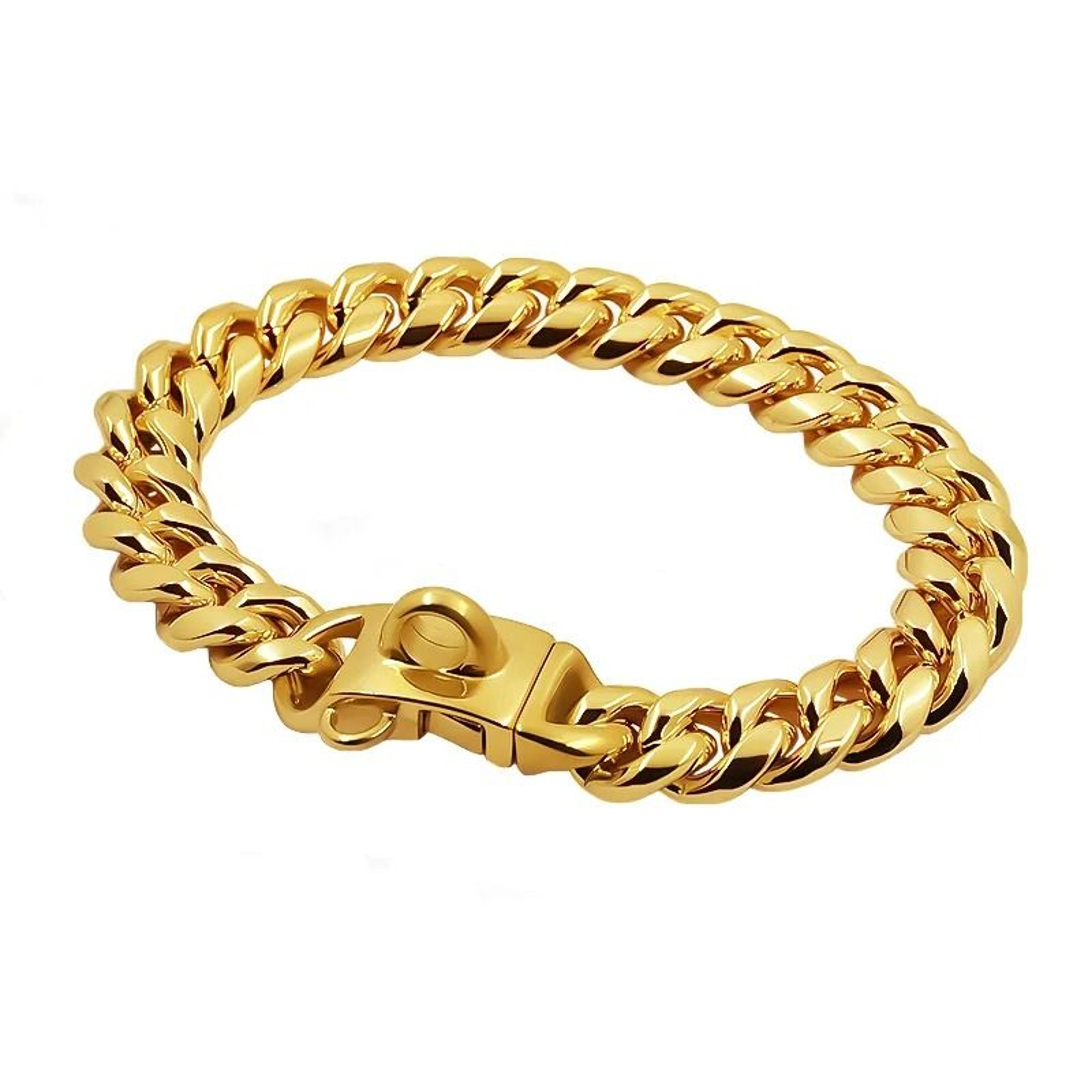 Luxury 14mm Gold Cuban Link Chain Dog Collar 2