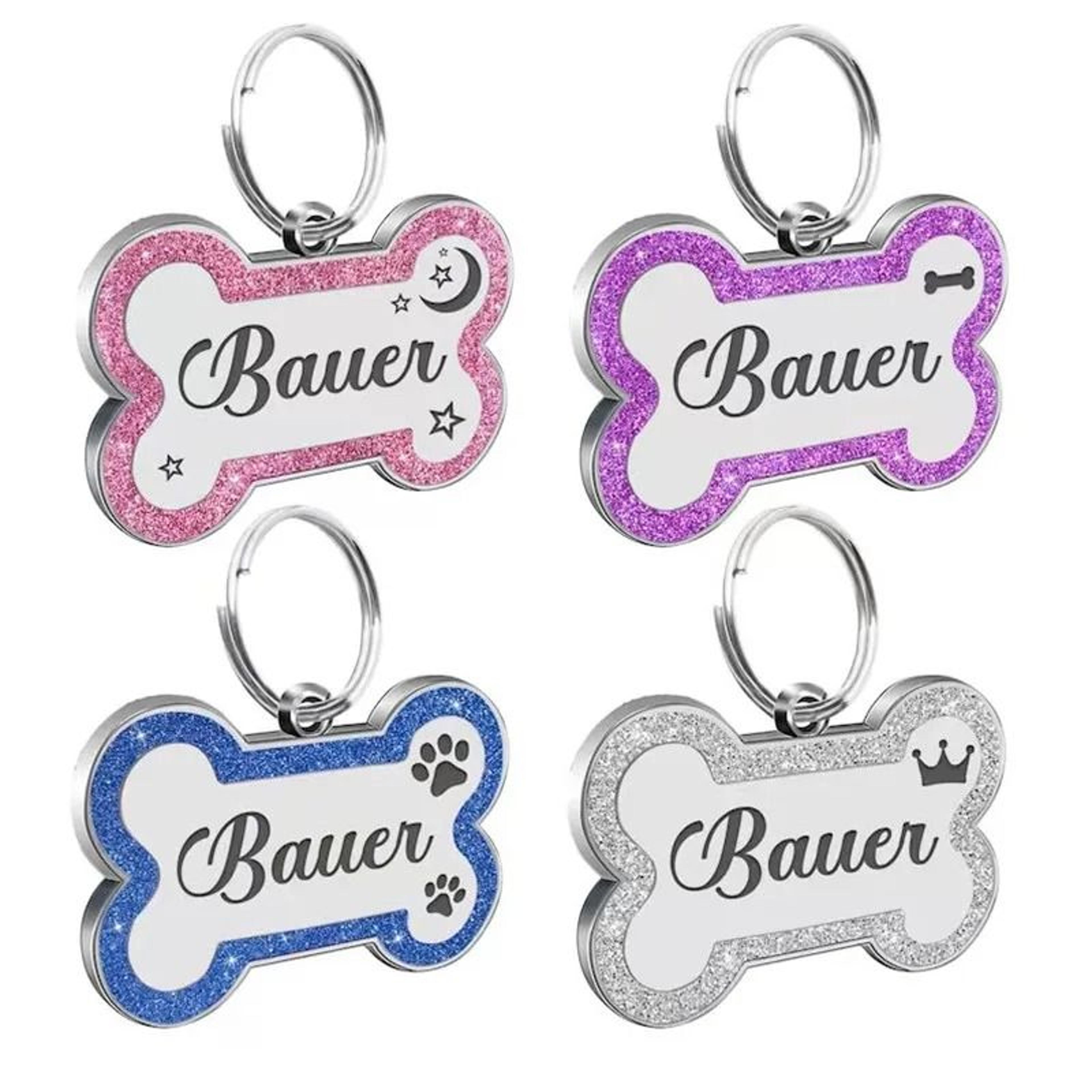 DoubleSided Glitter AntiLost Pet ID Tag 1