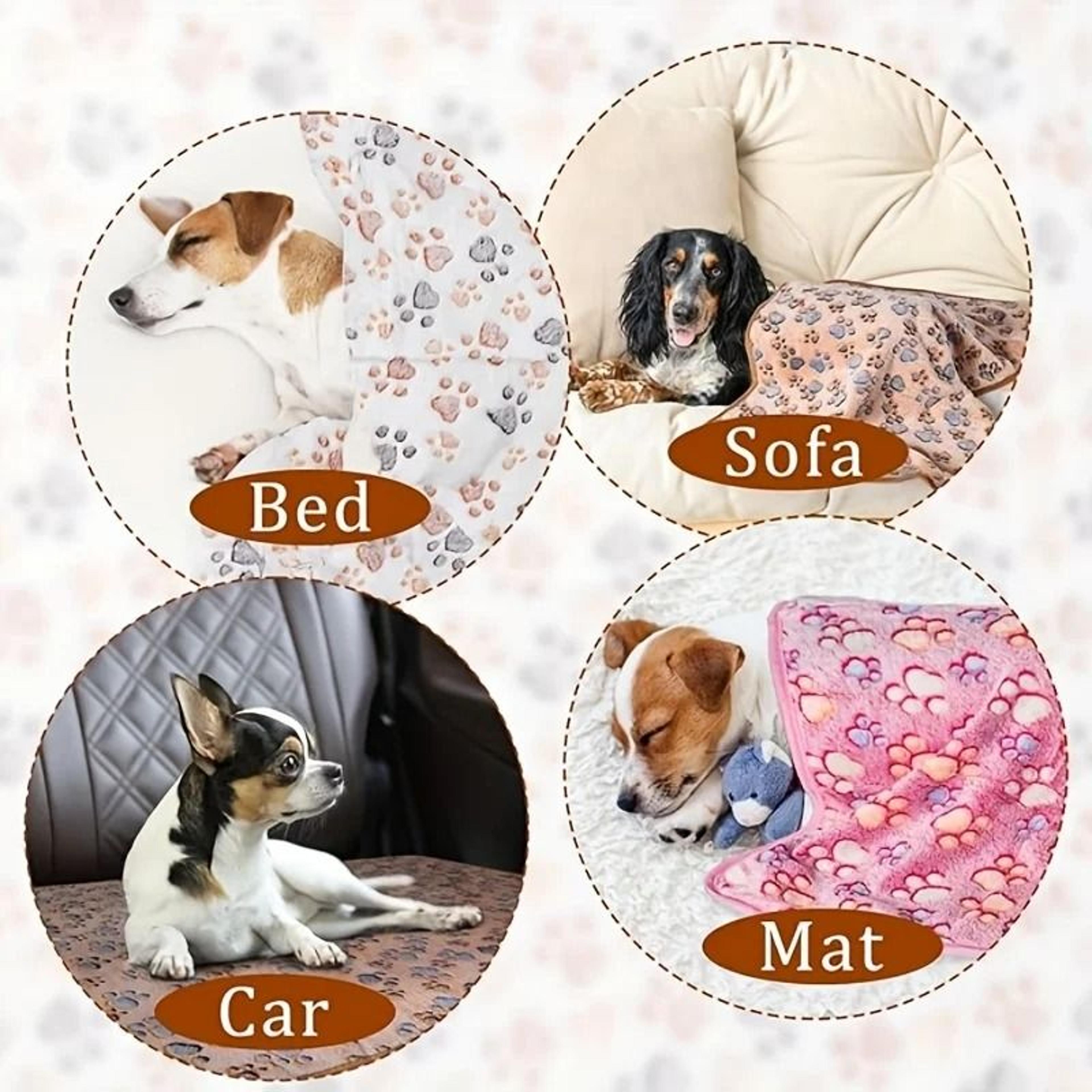 Cozy PawPrint Flannel Pet Blanket 3