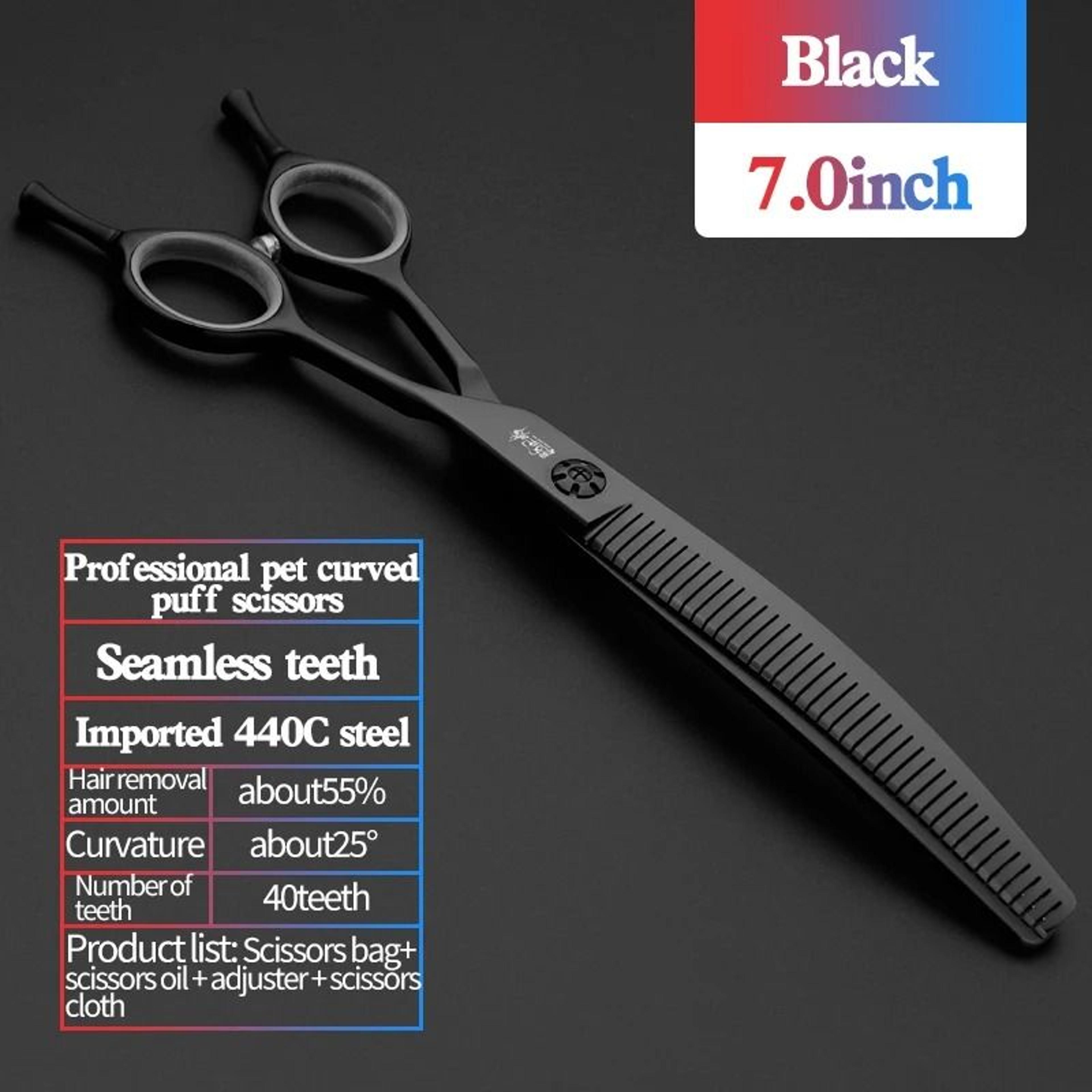 HighEnd 7Inch JP440C Fishbone Curved Shears 14