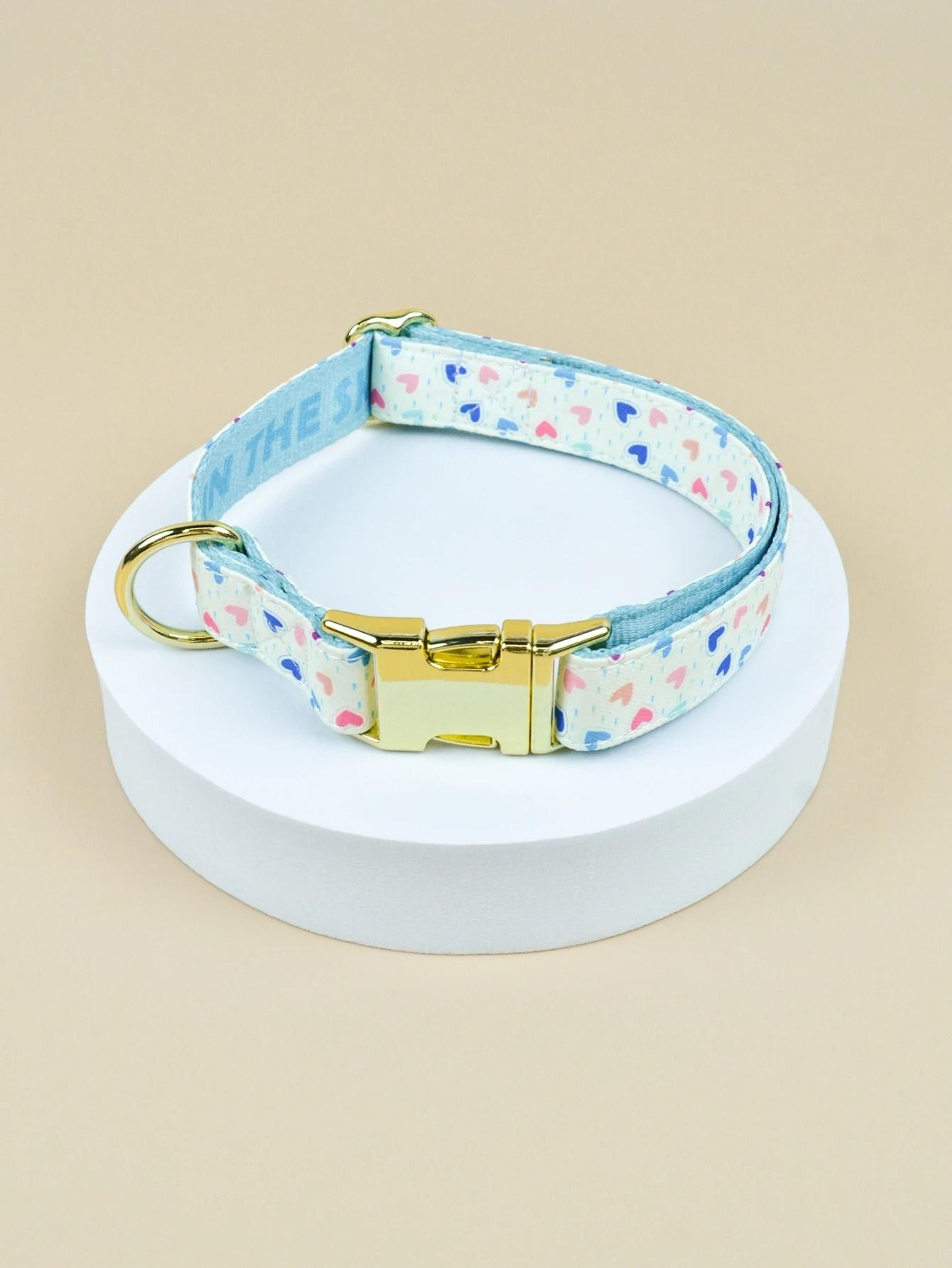 Designer DoubleSided Printed Pet Collar With Gold Hardware 7
