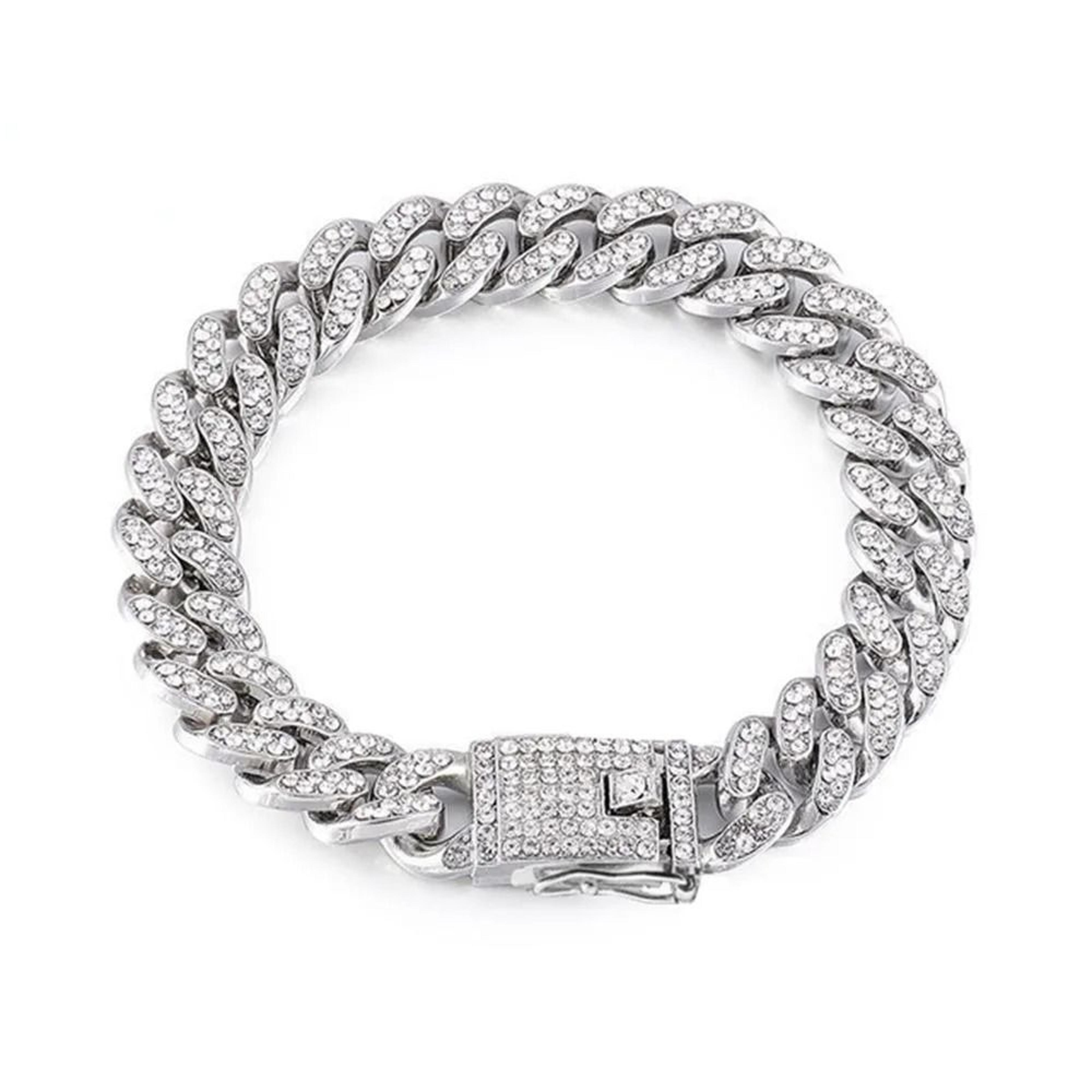 Luxury Rhinestone Stainless Steel Chain Collar 8