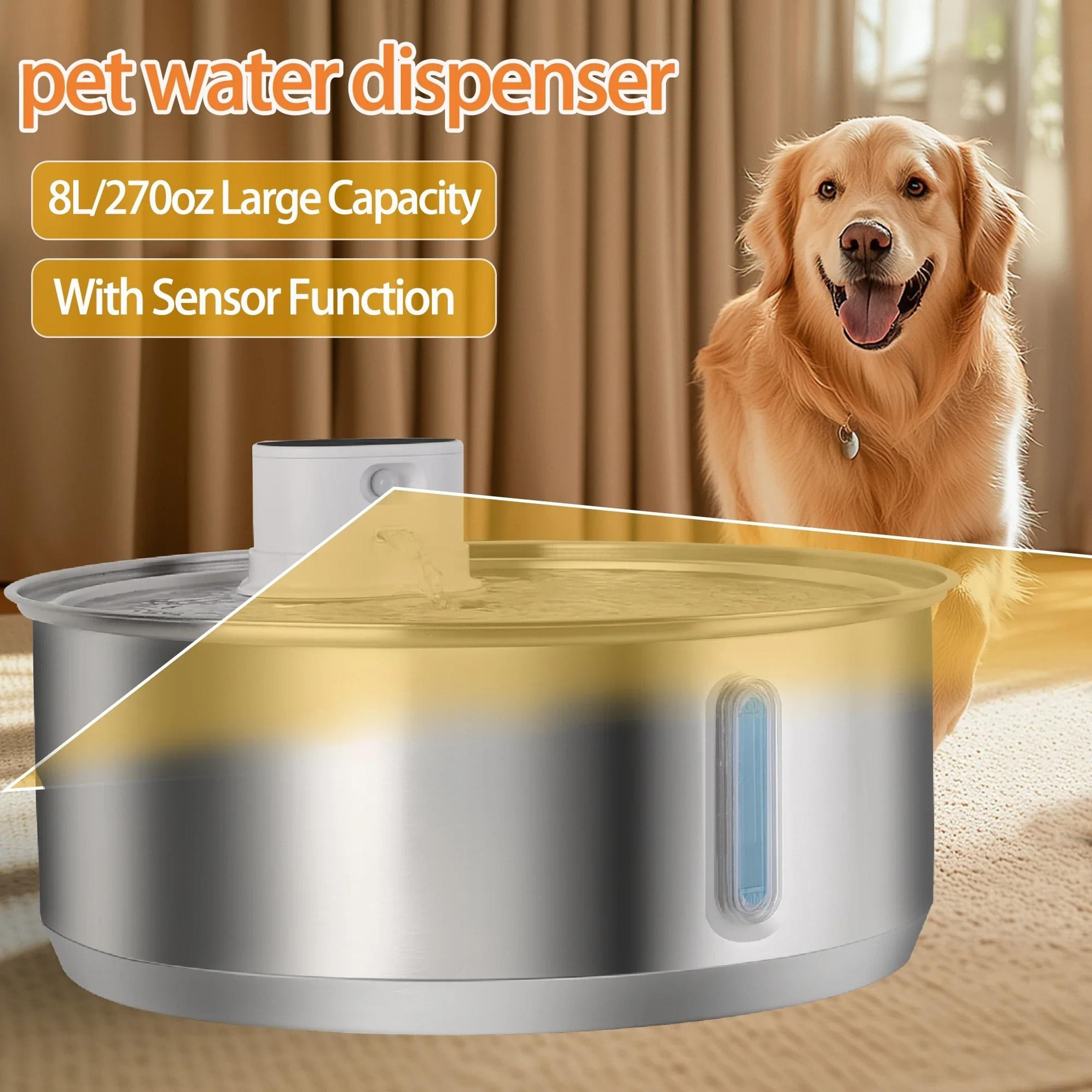 8l ultra-large stainless steel smart water fountain