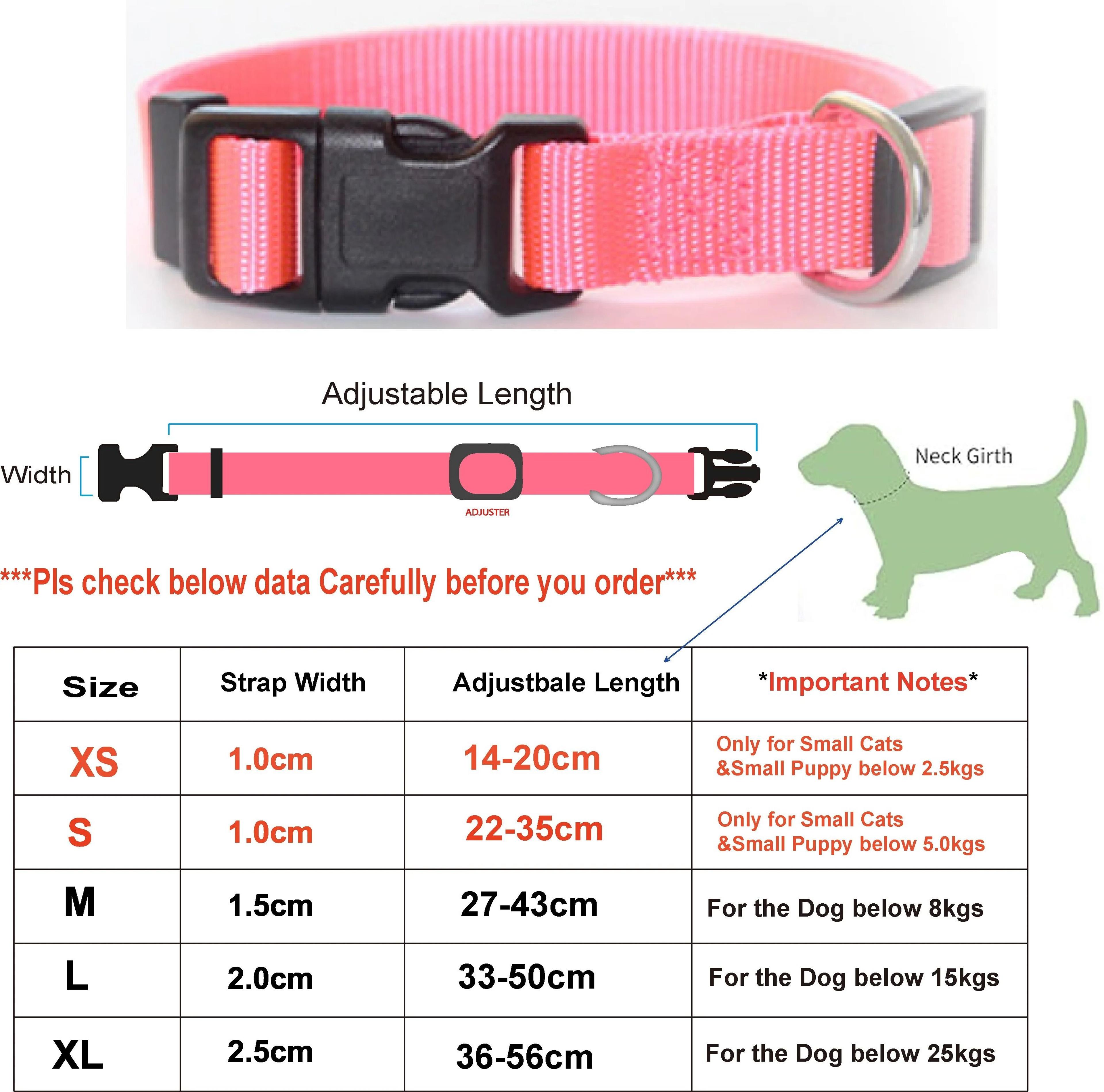 Classic Adjustable Nylon Pet Collar 14