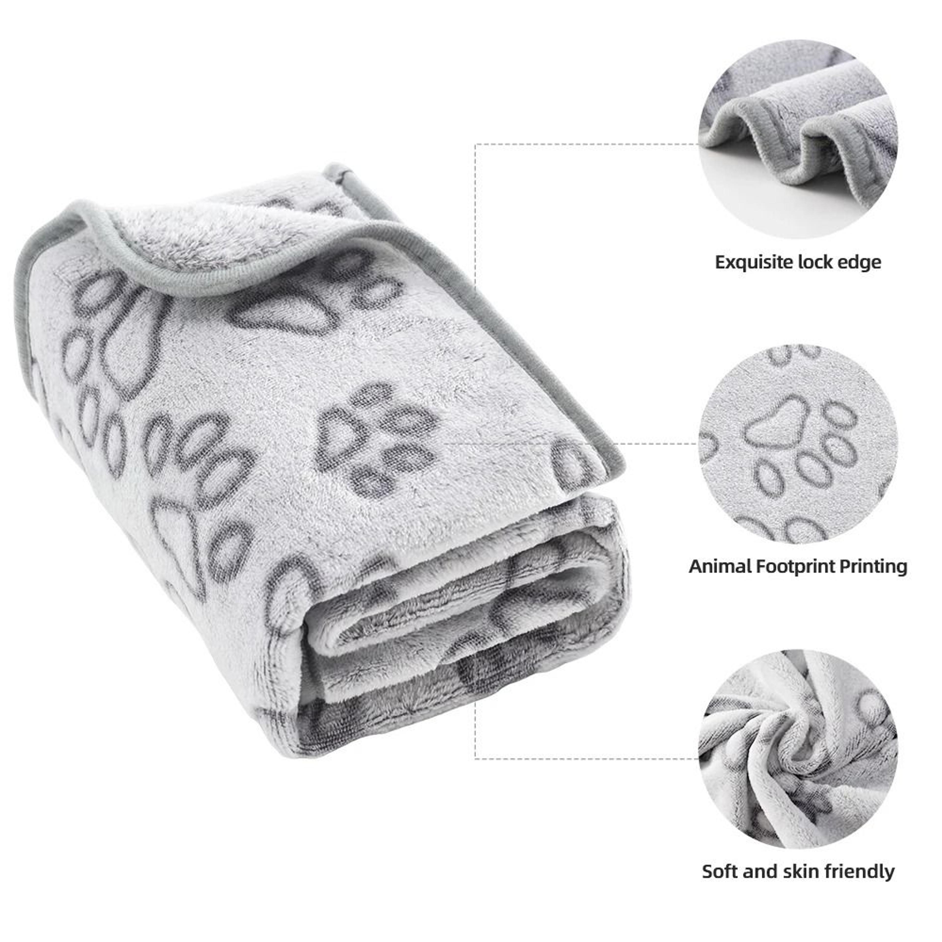 Cozy Plush PawPrint Flannel Blanket 2