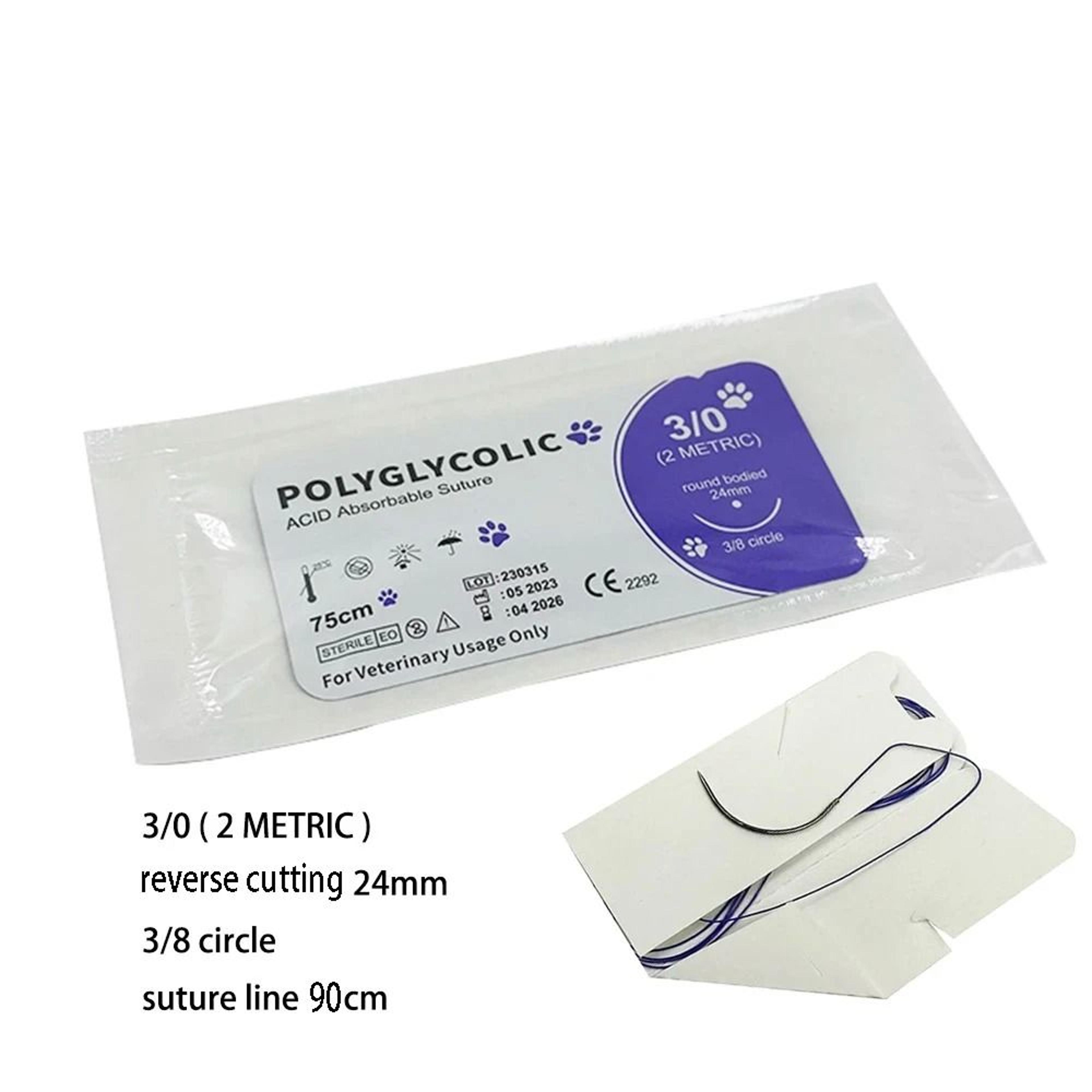 VetTech PGA Absorbable Suture System 12Piece Pack 12