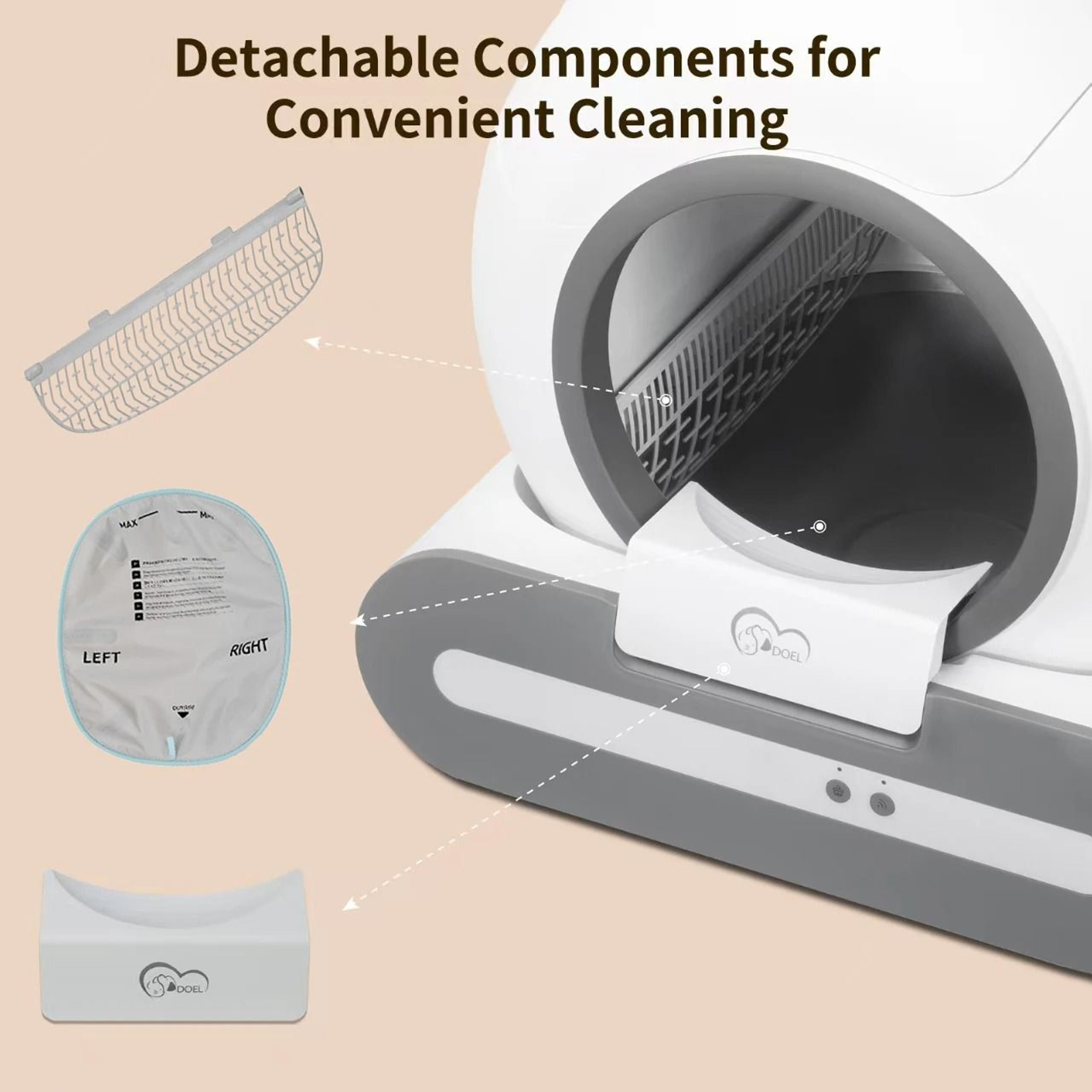 DOEL 65L Intelligent FreshSphere SelfCleaning Litter Box 6
