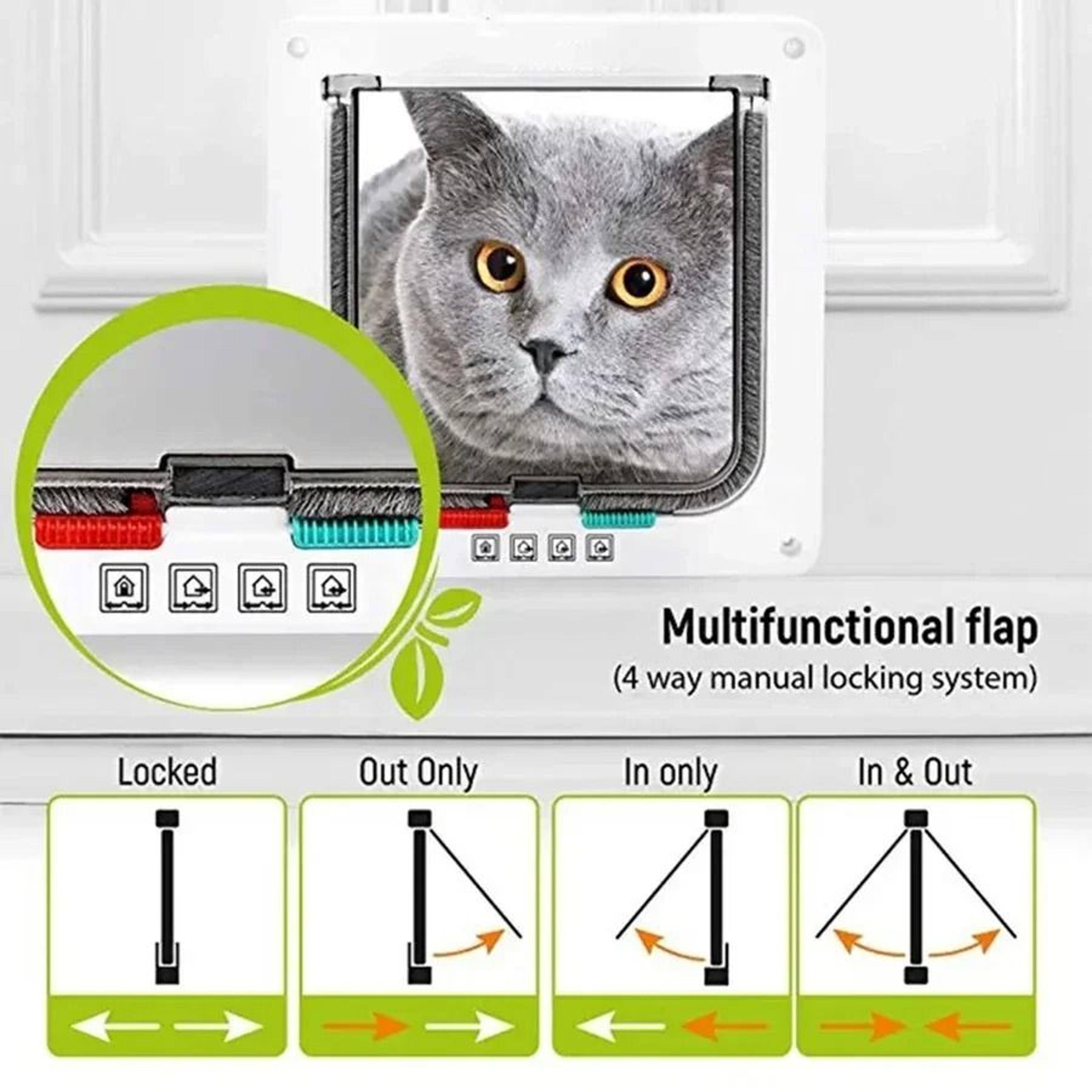 SafeGuard 4Way Locking Weatherproof Cat Door 4