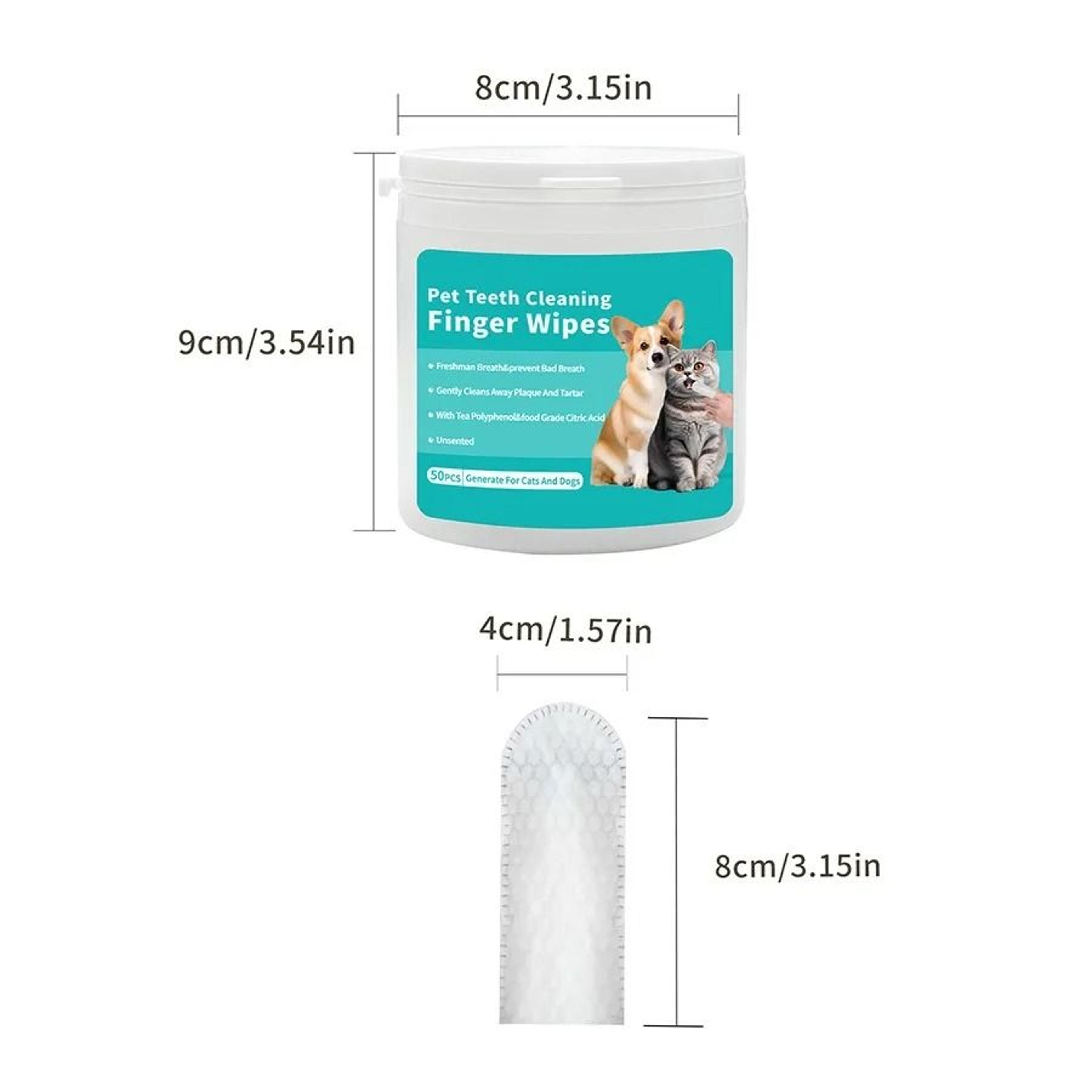 MintFresh Pet Oral Hygiene Finger Wipes 6