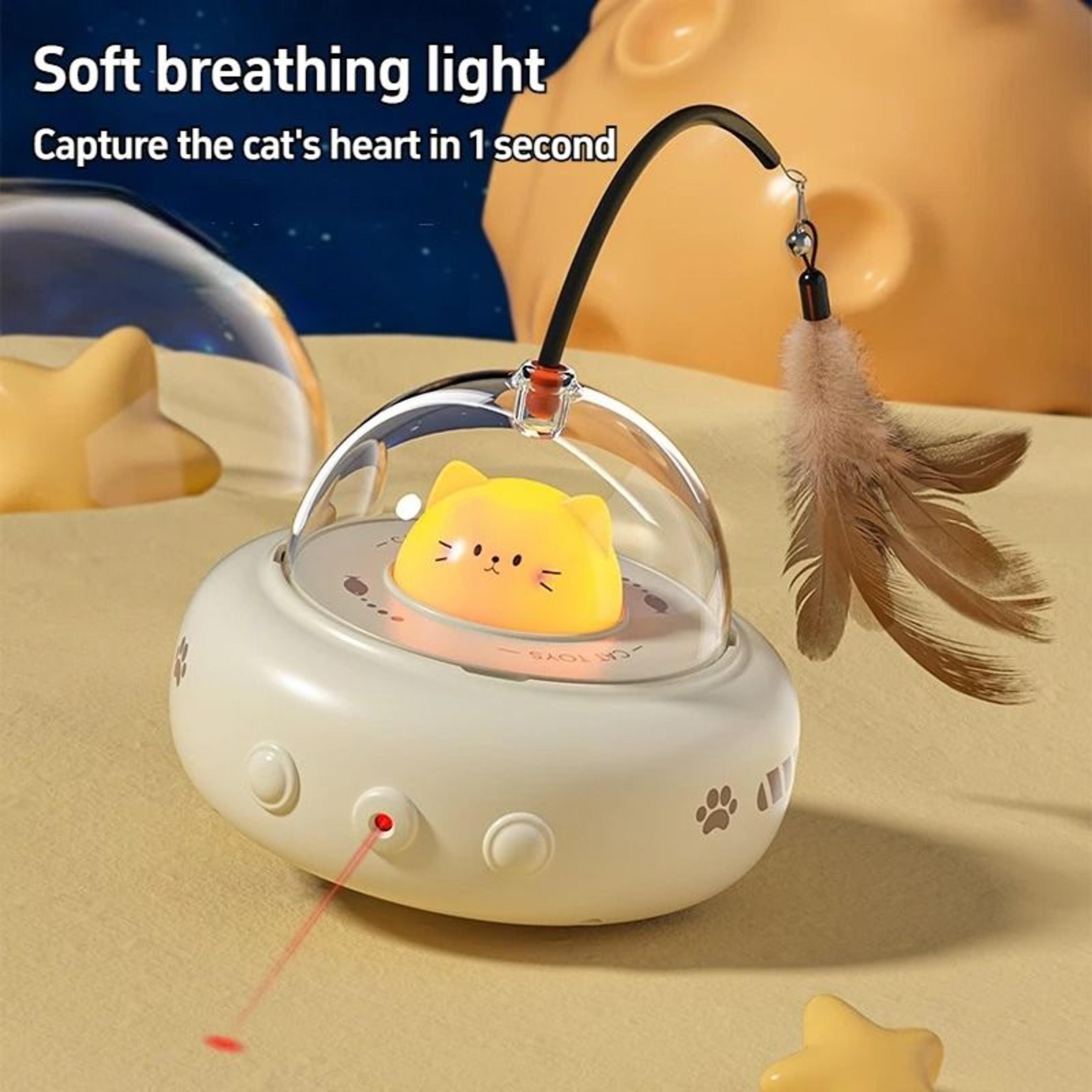 smart ufo robotic feather teaser