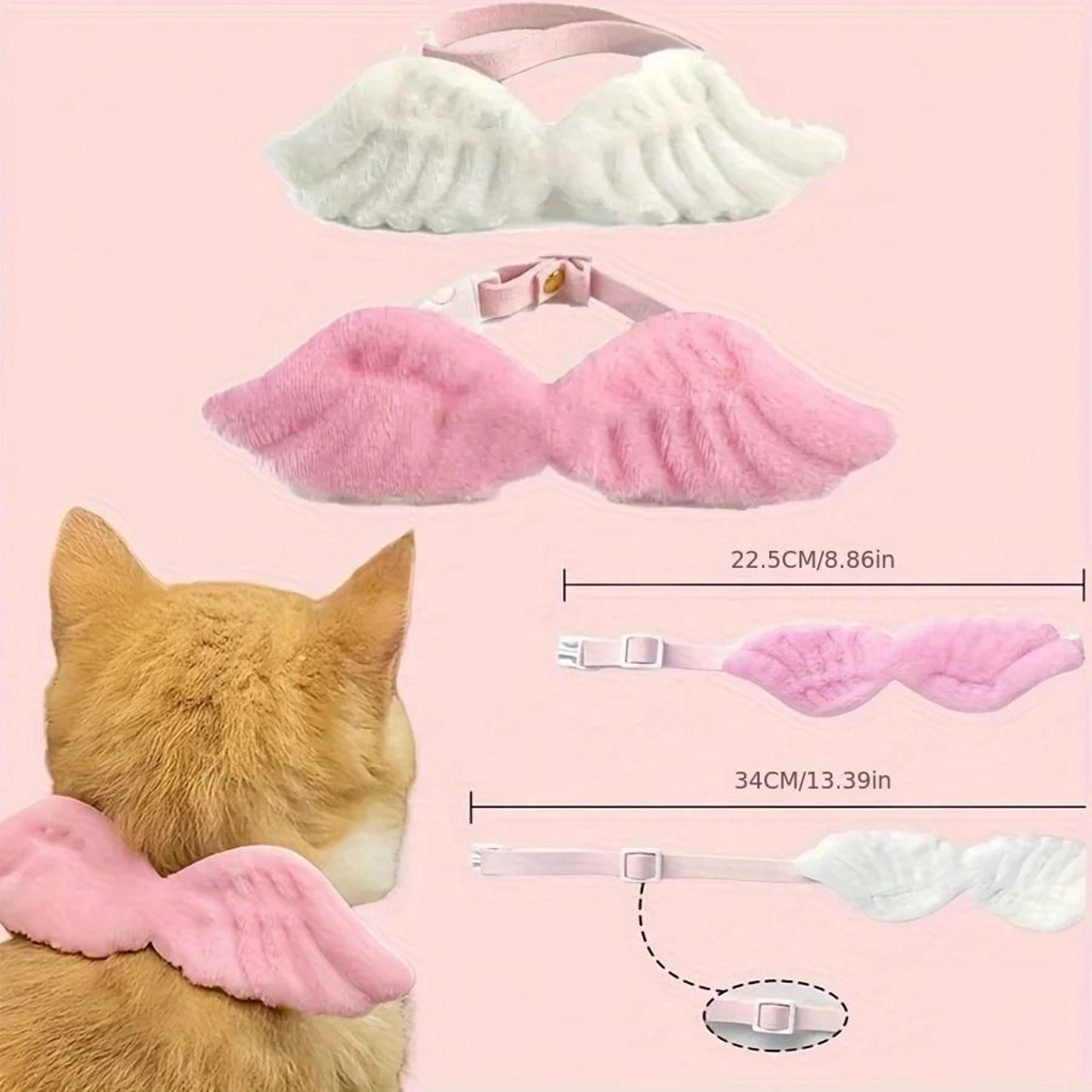 angel-wings plush holiday pet costume collar