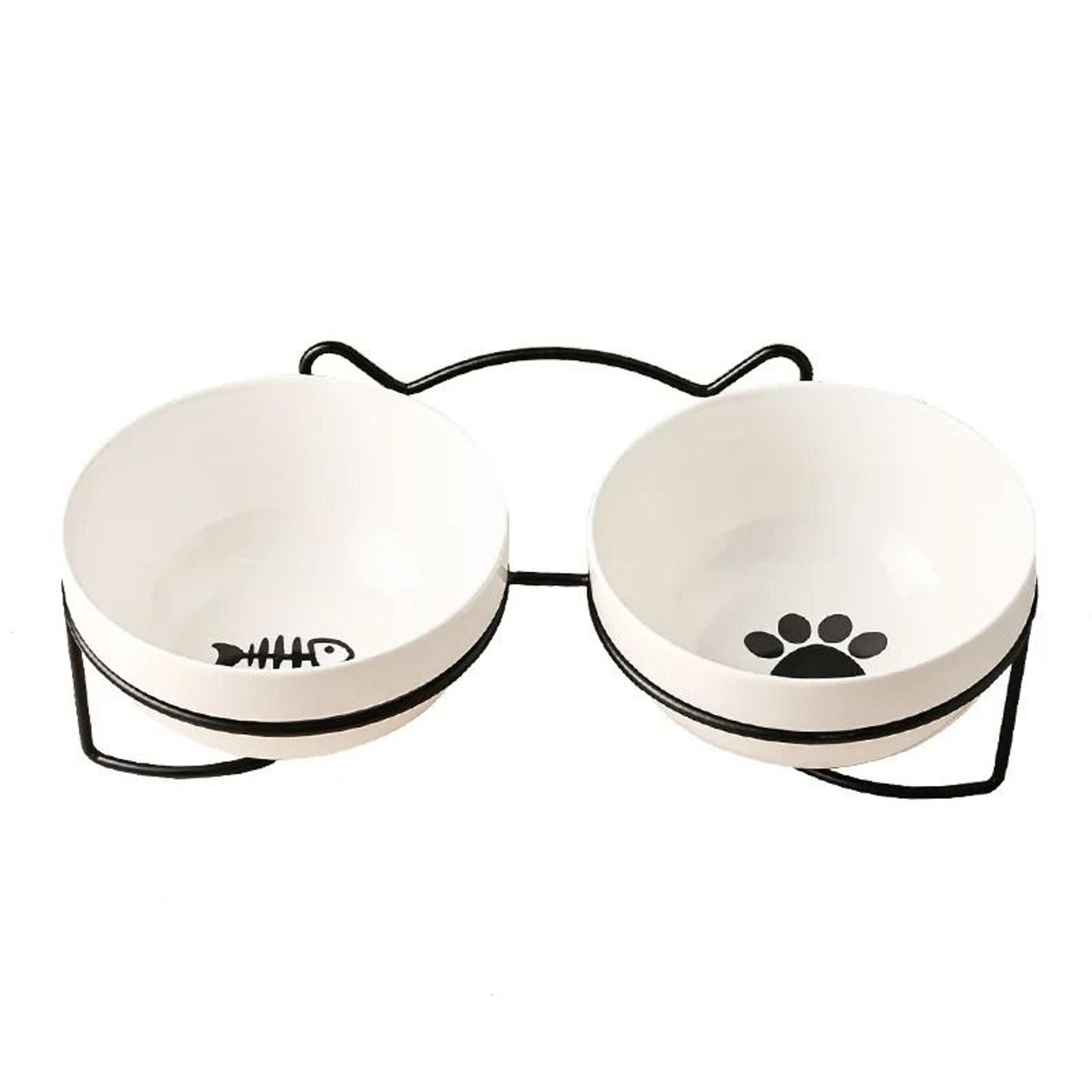 Elevated Ceramic Pet Bowl Station 14