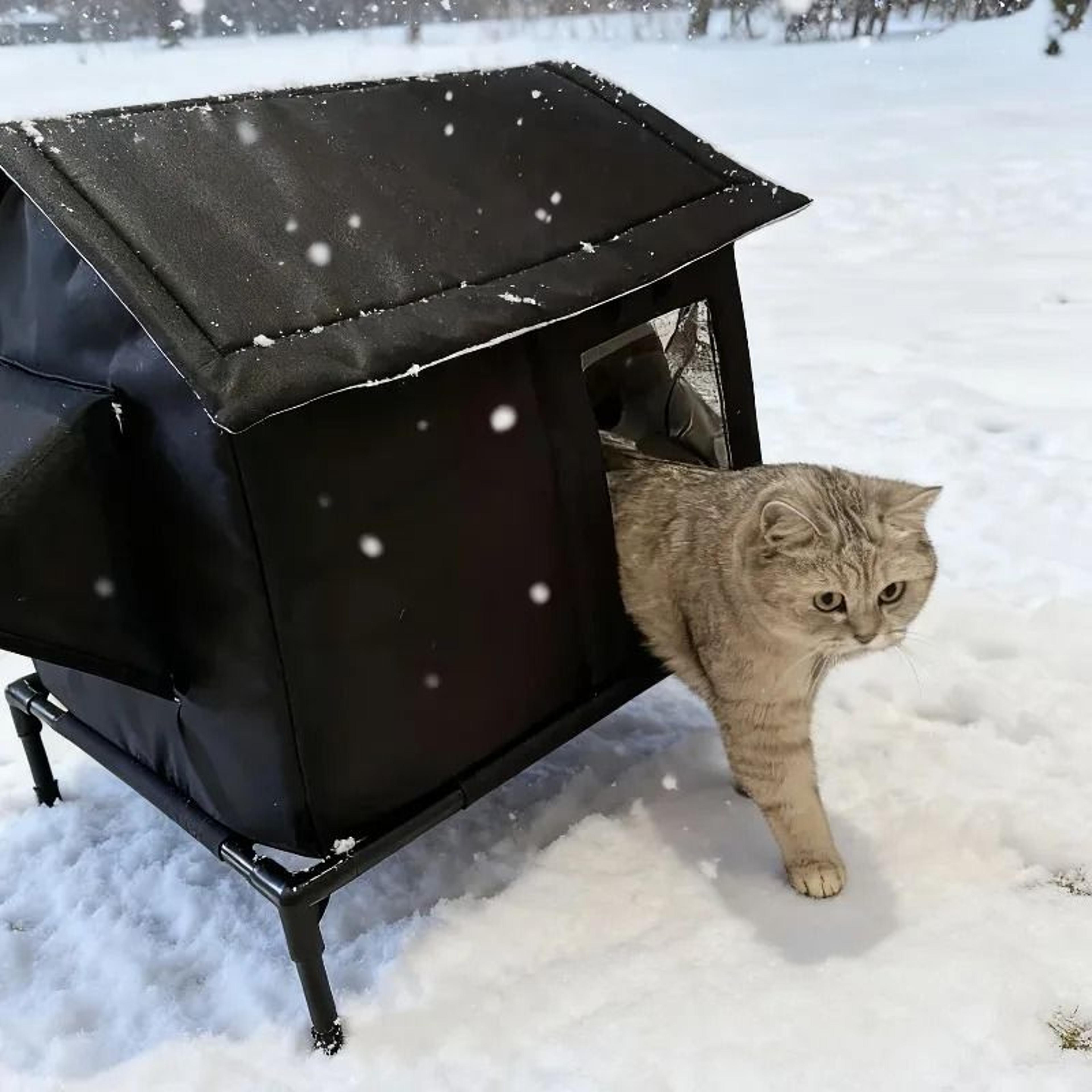Elevated Outdoor Insulated Stray Cat Shelter 2